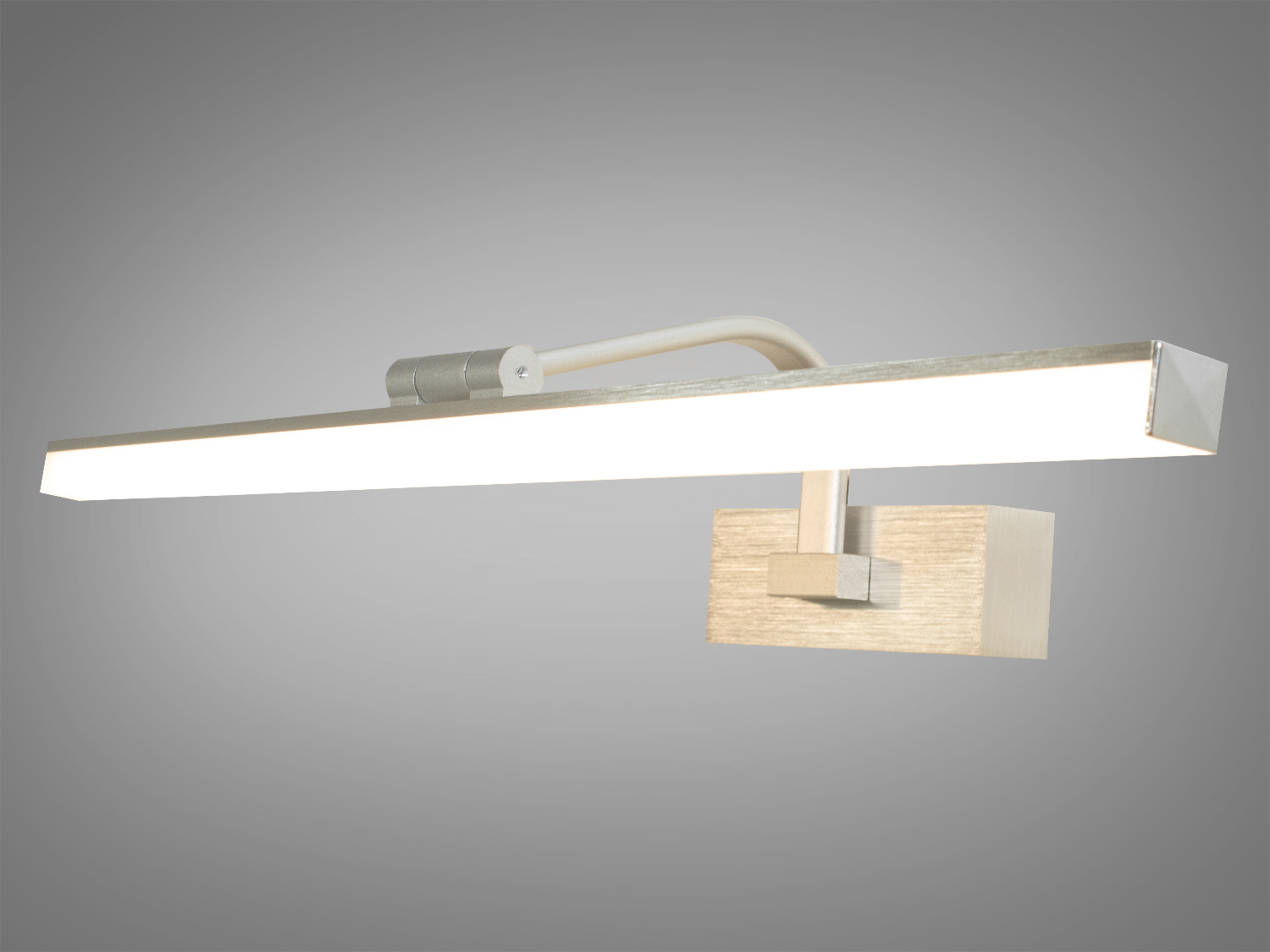 Сучасний світильник для підсвічування дзеркал і картин призначений для акцентного (елементного) підсвічування в інтер'єрі - підсвічування дзеркал як у приміщенні, так і у ванній кімнаті, для картин, творів мистецтва, настінних ніш.У цій серії всі світильники оснащені світлодіодними енергозберігаючими лампами. Які за дуже низької споживаної потужності створюють потужний світловий потік.
Кріпиться до будь-яких поверхонь стін універсальним кріпленням на монтажну планку.