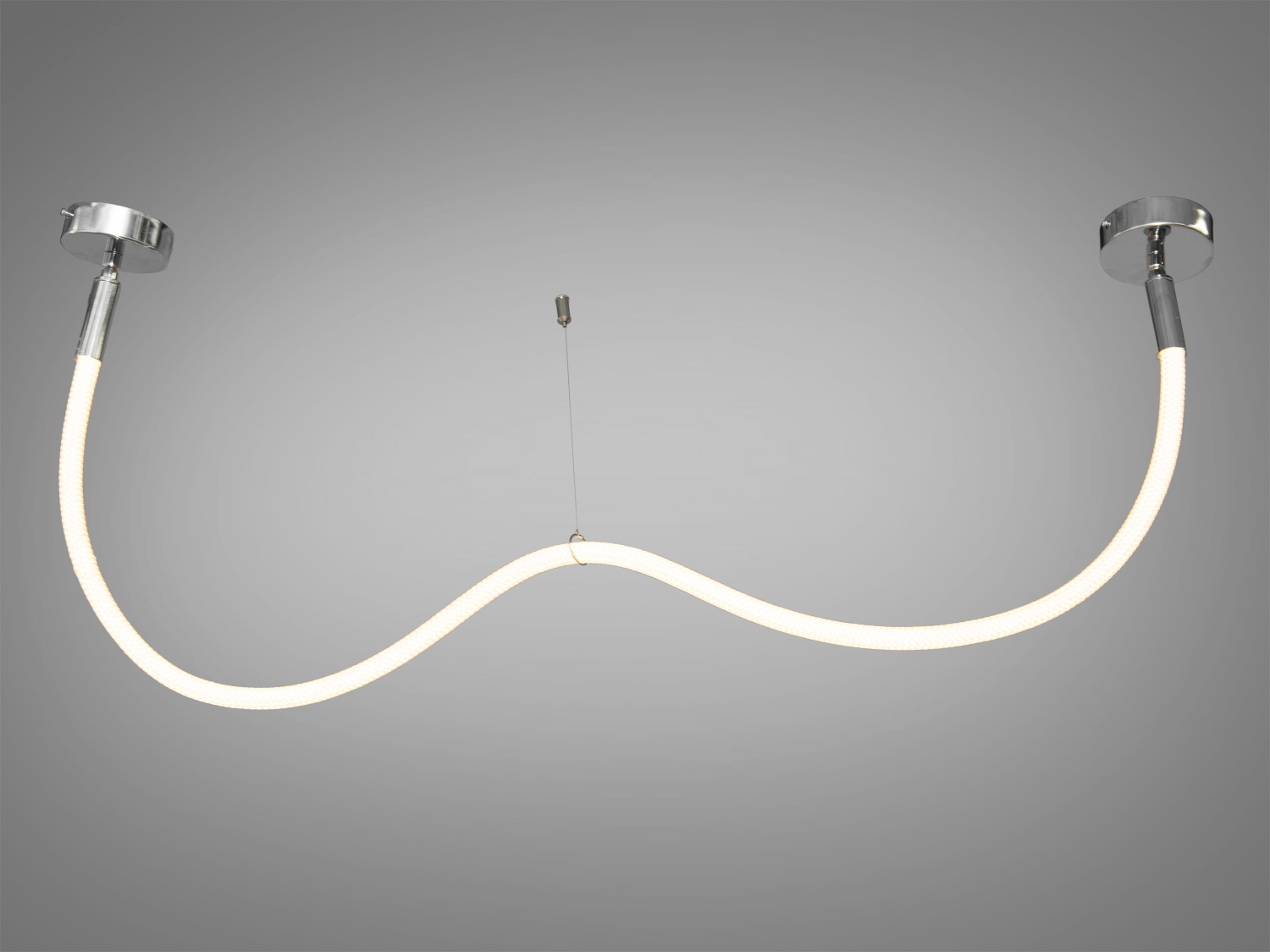 Стильна LED люстра шланг у вітальню серії 