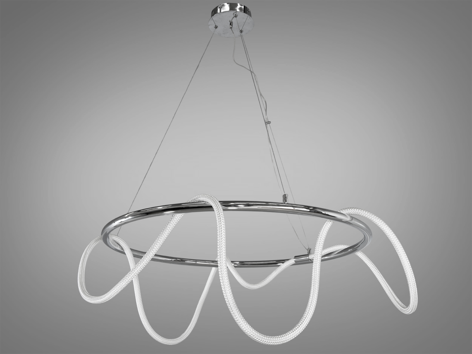 Підвісна LED люстра у спальню з модним оригінальним дизайном із серії 