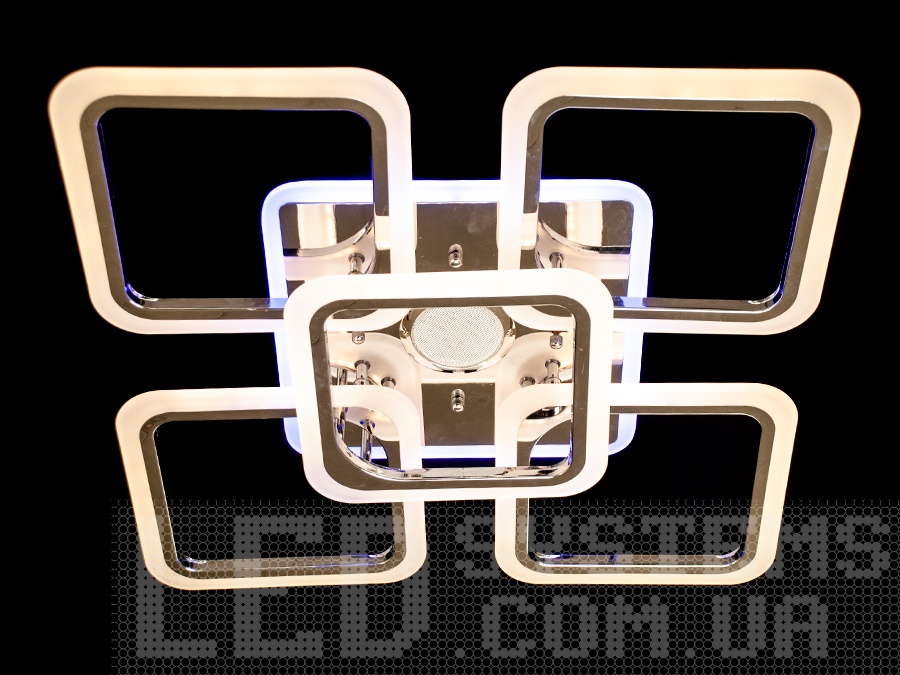 Стельова LED-люстра з кольоровою підсвіткою і MP3 (блютузом) в спальню, вітальню або на кухню на 125W підходить для приміщень з площею приблизно 19 кв. м. Є різні режими освітлення: холодний 6400К, нейтральний 4500К, теплий 2700К, кольорове підсвічування. Включення, віключення і регулювання яскравості відбувається з пульта дистанційного керування від 5-100%. Підходить для невісокіх стель (натяжні, навісні, звичайні). Стельова LED-люстра з кольоровою підсвіткою і MP3 (блютузом) в спальню, вітальню або на кухню на 125W підходить для приміщень з площею приблизно 19 кв. м. Є різні режими освітлення: холодний 6400К, нейтральний 4500К, теплий 2700К, кольорове підсвічування. Включення, віключення і регулювання яскравості відбувається з пульта дистанційного керування від 5-100%. Підходить для невісокіх стель (натяжні, навісні, звичайні).