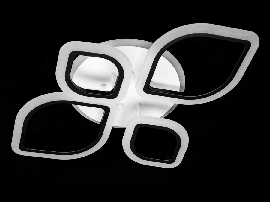 Стельова LED-люстра на кухню з пультом, з LED підсвічуванням, з димером також підходить для спальні, у вітальню або в дитячий зал. Режими перемикання: холодний 6400К, нейтральний 4500К, теплий 2700К, LED підсвічування, суміщений режим - будь-яке основне світло плюс світлодіодне підсвічування. Електронний димер, що дозволяє регулювати яскравість люстри від 5% до 100% за допомогою пульта, що входить у комплект разом із люстрою. Люстра світить яскраво, але не сліпить за рахунок матеріалу акрилу, до того ж цей матеріал дуже міцний його важко пошкодити. Переваги: легка вага, невелика висота, оригінальний дизайн, пульт, димер, додаткове підсвічування. Підходить на площу приміщення приблизно 11м2. Кріпиться до гіпсокартонних, натяжних, звичайних стель.