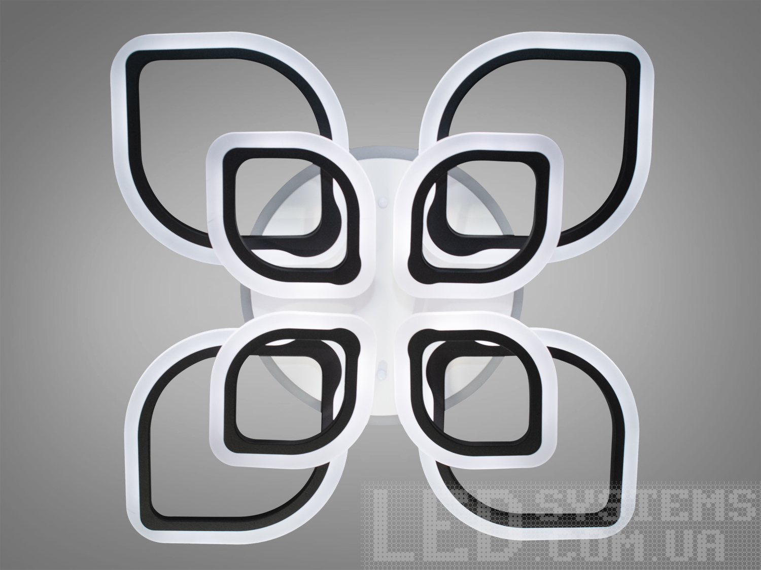 Акрилова LED-люстра у вітальню з диммером, з LED підсвічуванням, з пультом підходить на площу приміщення приблизно 20 кв.м.
Світлодіодна люстра має кілька режимів: холодний 6400К, нейтральний 4500К, теплий 2700К, кольорове підсвічування, суміщений режим &ndash; будь-яке основне світло плюс будь-який колір світлодіодного підсвічування. Регулювання яскравості люстри від 5 до 100% відбувається за допомогою пульта дистанційного керування, що входить до комплекту.
Люстра світить яскраво, але не сліпить за рахунок матеріалу &ndash; акрилу, до того ж цей матеріал дуже міцний &ndash; його важко зашкодити. Застосовується для невеликого залу, вітальні, кухні, спальні, їдальні, дитячої, тому що відсутні елементи, що б'ються. Кріпиться до підвісних, натяжних, звичайних стель.