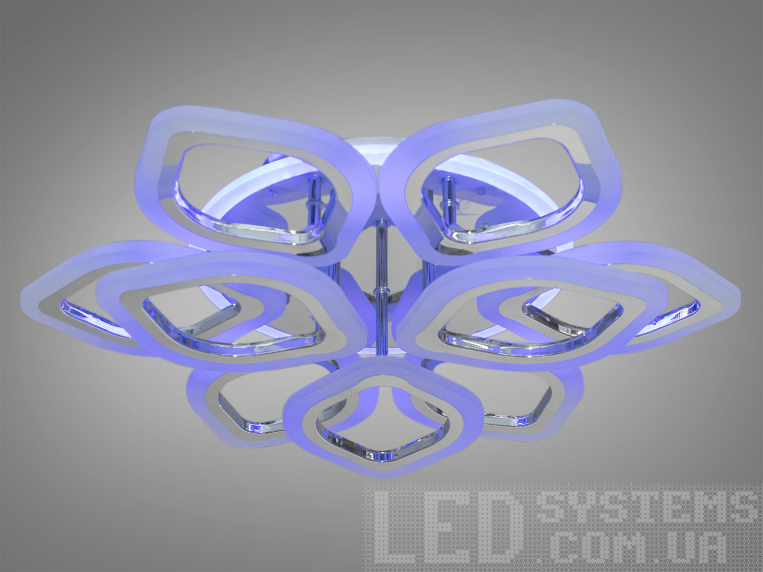 Яскрава світлодіодна люстра з LED підсвічуванням з диммером, з пультом підходить для приміщень з площею приблизно 17кв.м. Застосовується для спальні, зали, вітальні, кухні, також для дитячої кімнати, оскільки відсутні скляні елементи. Люстра світить яскраво, але не сліпить рахунок матеріалу - акрилу, до того ж цей матеріал дуже міцний - його важко пошкодити.
Є різні режими освітлення: холодний 6400К, нейтральний 4500К, теплий 2700К, кольорове підсвічування. Люстра має електронний димер, що дозволяє регулювати яскравість люстри від 5% до 100% за допомогою пульта, що входить до комплекту. Включення, виключення та регулювання яскравості відбувається з пульта дистанційного керування.
Підходить для невисоких та високих стель (натяжних, підвісних, звичайних). Кріпиться універсальним кріпленням-на планку.