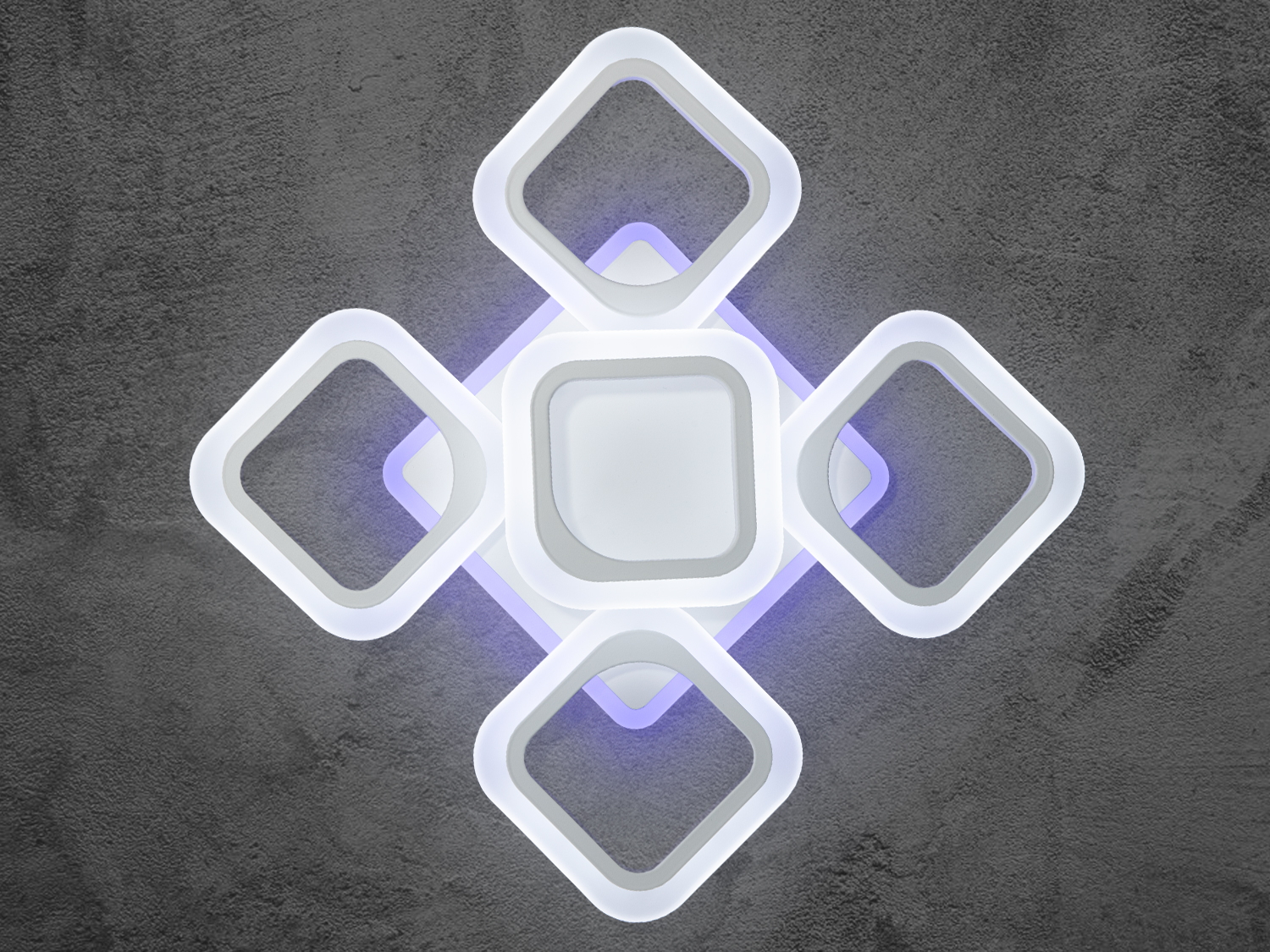 Елегантна LED-люстра в передпокій з LED-підсвіткою, з пультом, з димером підходить на площу приміщення приблизно 18 кв. м. Підходить також для віталень, для залів, спалень і холів, у дитячу кімнату, оскільки немає елементів, що б`ються, створюючи м`яке та рівномірне освітлення з можливістю індивідуального настроювання.
Ця люстра являє собою стильне та сучасне рішення для освітлення, яке ідеально підійде для інтер`єрів у стилі мінімалізм і hi-tech. Її конструкція складається з п`яти квадратних плафонів із заокругленими кутами, розташованих симетрично, утворюючи гармонійну композицію. Легкі лінії та геометричні форми створюють відчуття легкості та простору, а світло, яке вона випромінює, м`яко розсіюється, надаючи приміщенню затишок і атмосферу. Завдяки оригінальному дизайну люстра стане яскравим акцентом в інтер`єрі, підкреслюючи його унікальність і сучасність.
Переваги акрилових розсіювачів знаходять своє вираження в міцності, довговічності та легкості конструкції люстри. Вона вирізняється низьким енергоспоживанням, що робить її економічно вигідною, а також малою висотою від стелі, ідеальною для просторів з обмеженою висотою стелі.
Світлодіодна люстра має кілька режимів: холодний 6000К, нейтральний 4100К, теплий 3200К, кольорова підсвітка, поєднаний режим: будь-яке основне світло плюс будь-який колір світлодіодної підсвітки. Регулювання яскравості люстри від 5 до 100% здійснюється за допомогою пульта дистанційного керування, що входить до комплекту.
Світильник легко монтується на будь-які типи стель завдяки універсальному кріпленню на монтажну планку, що робить встановлення швидким, зручним і надійним.
Плюсами люстри є багатофункціональність: кілька режимів освітлення й кольорова підсвітка, регульована яскравість за допомогою димера, легкість встановлення на будь-які типи стель.