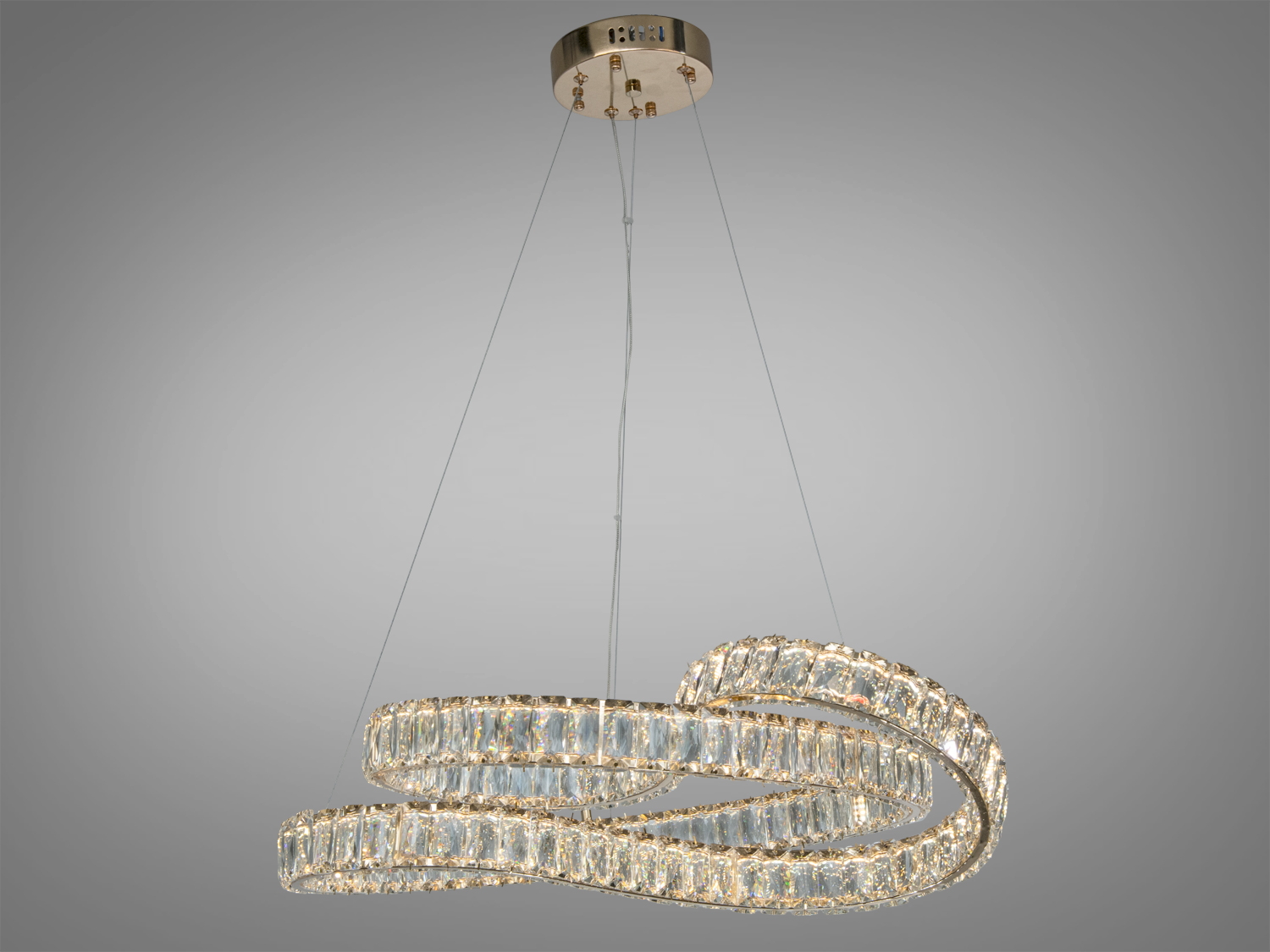 Підвісна LED люстра Diasha золото 85 Вт зі спіральною формою та дистанційним керуванням для кімнат до 15 м².