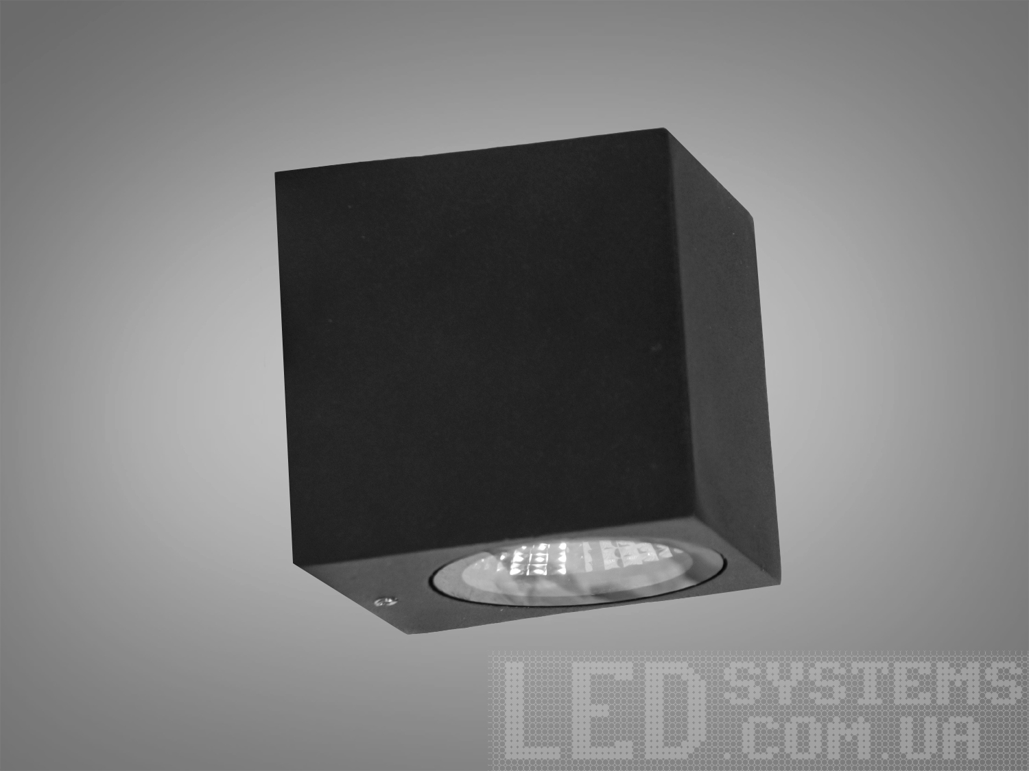 Фасадний LED світильник 3 Вт, 4100K, IP67, чорний. Кут 90°, металевий корпус, монтаж на планку, керування настінним вимикачем. Для акцентної архітектурної підсвітки фасадів.