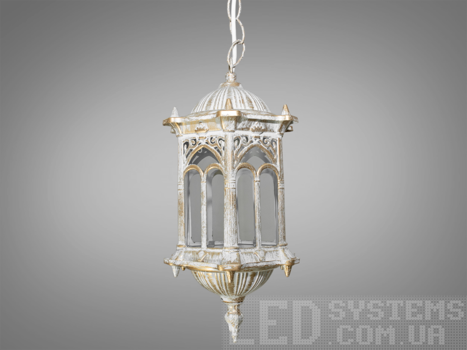 Світильник підвісний садово-парковий для підсвічування фасадних стін офісів, готелів, магазинів, ресторанів та котеджів.
За допомогою такого світильника можна легко прикрасити будь-яку хату. Чудовою перевагою стала можливість застосування у цьому світильнику будь-якого типу ламп &ndash; розжарювання, енергозберігаюча, світлодіодна &ndash; на патрон Е27.