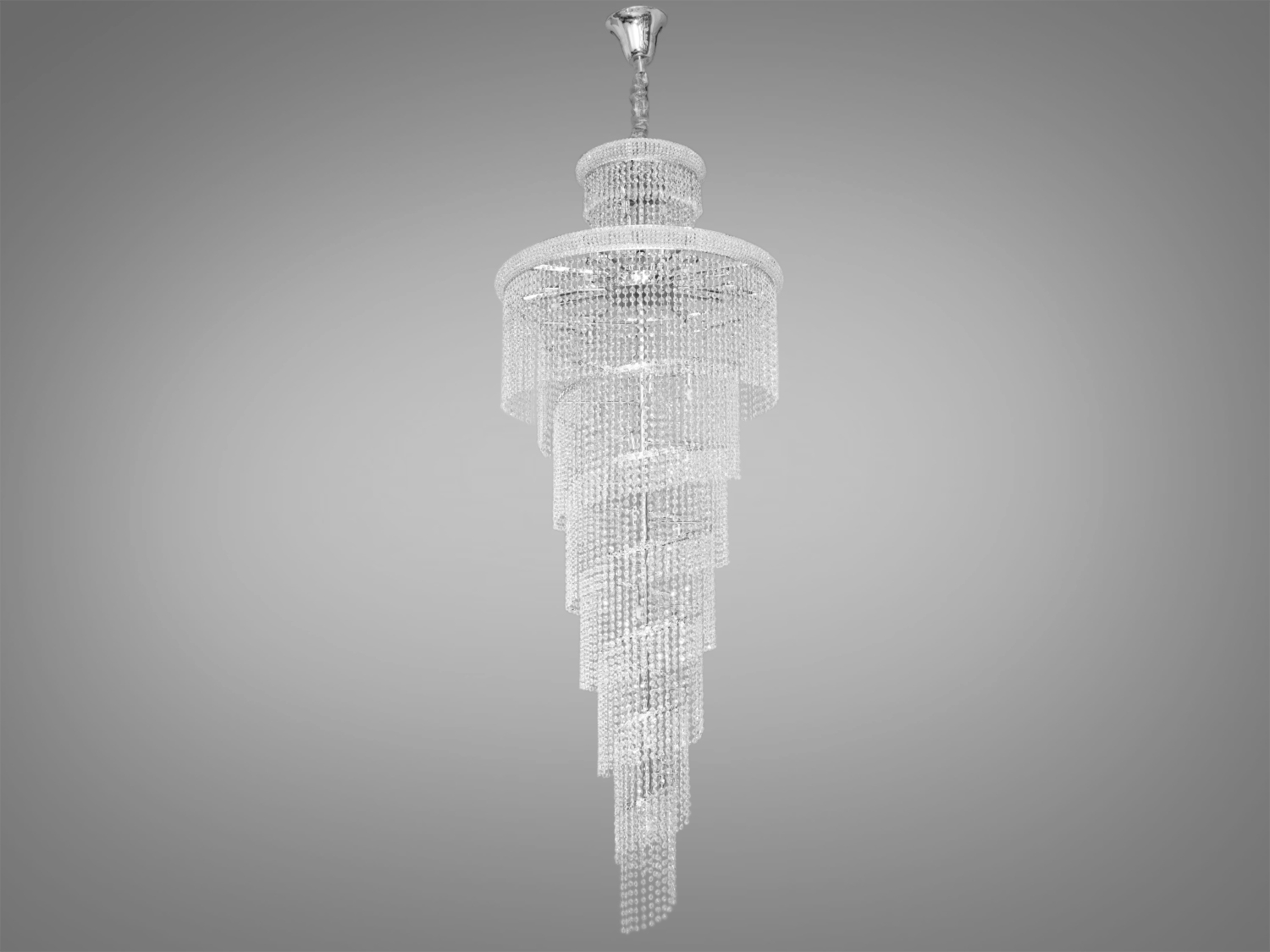 Елегантна каскадна люстра з кришталем для залу також ідеально підходить для використання в холах або вітальні, сходових зонах приватних будинків, ресторанів або готелях, підкреслюючи статус і смак його власника, надаючи вишуканості інтер'єру. Кришталеві підвіски, виконані у правильній формі, створюють захоплюючий світловий ефект, граючи на світлі.
Ці класичні каскадні люстри ідеально підійдуть для використання у приміщеннях з висотою від двох з половиною до п'яти, і навіть до семи метрів.
Люстра-підвіска під світлодіодні лампи або галогенові з цоколем G9.
Увага. Вага люстри 21.8кг.