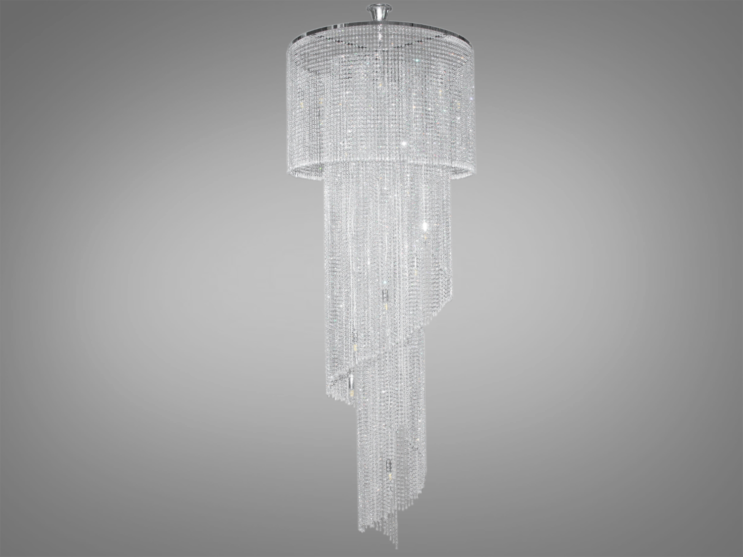 Розкішна каскадна кришталева люстра ідеально підходить для використання в холах або вітальні, сходових зонах приватних будинків, ресторанів або готелях. Кришталеві підвіски, виконані у правильній формі, створюють захоплюючий світловий ефект, граючи на світлі.
Ці класичні люстри ідеально підійдуть для використання у приміщеннях з висотою від двох з половиною до п'яти, і навіть до семи метрів.
Люстра-підвіс під лампи розжарювання, економки або світлодіодні лампи з цоколем Е14.
Увага. Вага люстри 42кг.