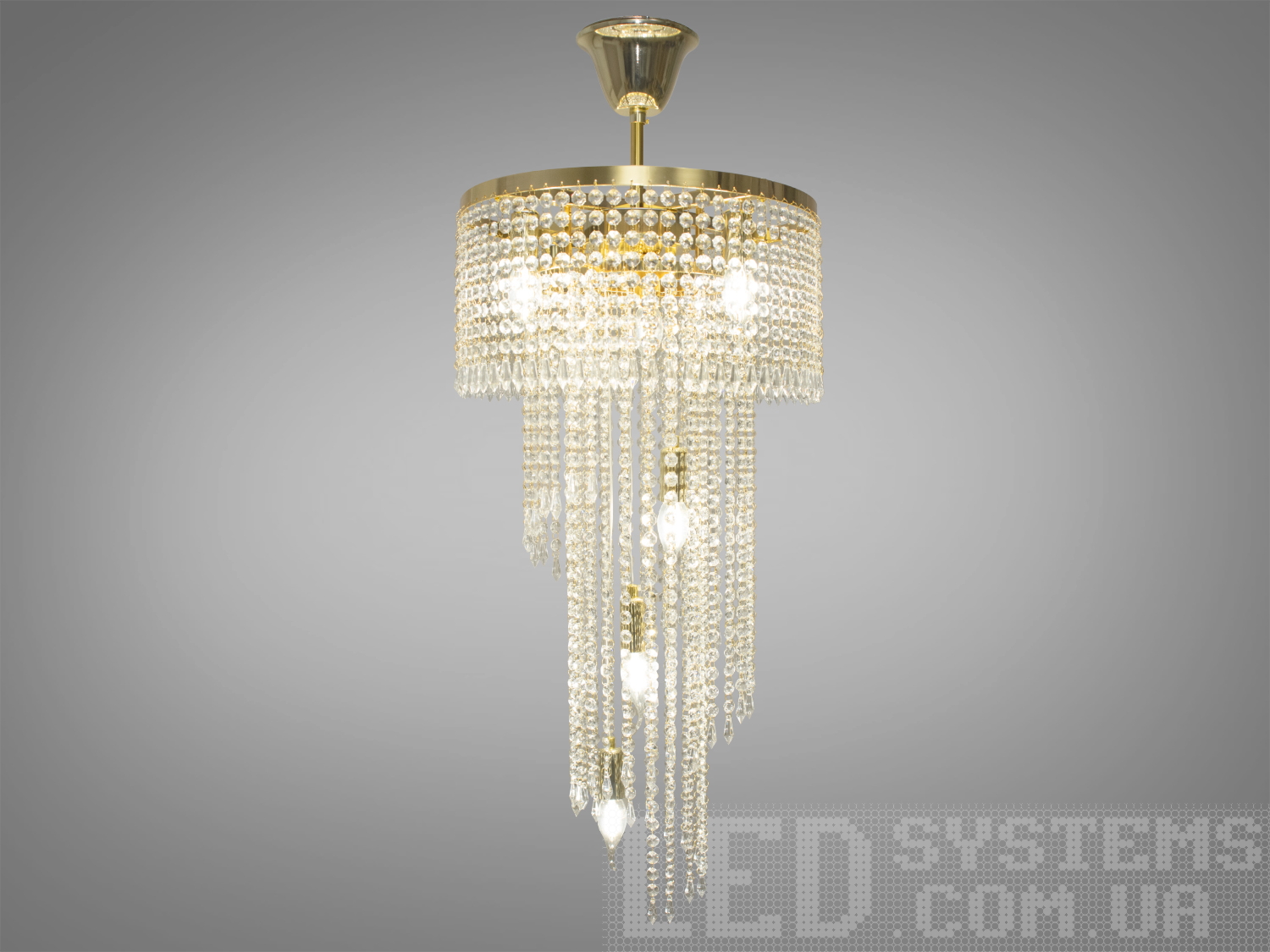 Каскадна сучасна кришталева люстра ідеально підходить для використання в холах або вітальні, сходових зонах приватних будинків, ресторанів або готелях. Кришталеві підвіски, виконані у правильній формі, створюють захоплюючий світловий ефект, граючи на світлі.
Ці класичні люстри ідеально підійдуть для використання у приміщеннях з висотою від двох з половиною до п'яти, і навіть до семи метрів.
Люстра-підвіс під лампи розжарювання, економки або світлодіодні лампи з цоколем Е14.
Увага. Вага люстри понад 10кг.