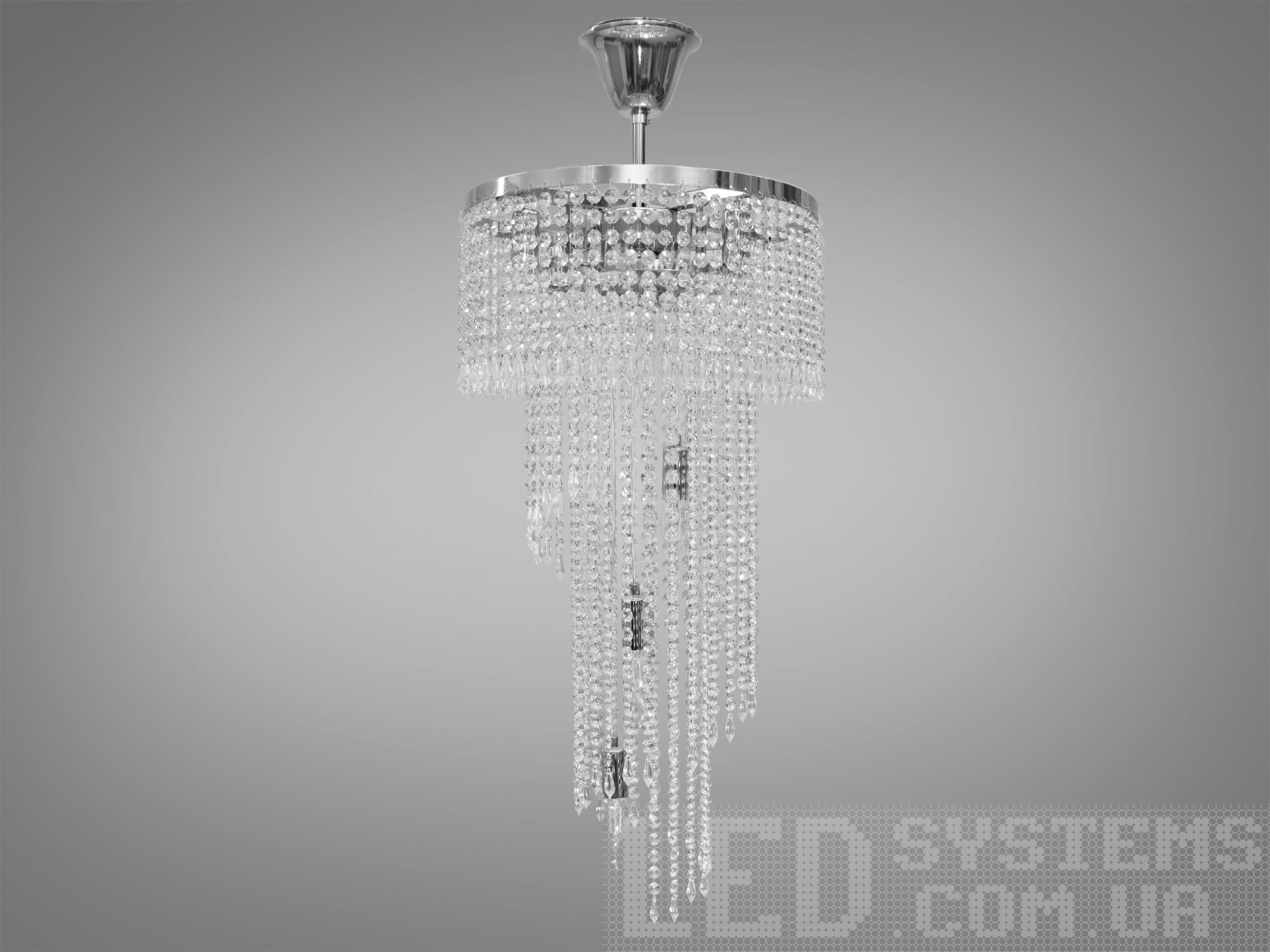 Сучасна кришталева каскадна люстра ідеально підходить для використання в холах або вітальнях, сходових зонах приватних будинків, ресторанів або готелях. Кришталеві підвіски, виконані у правильній формі, створюють захоплюючий світловий ефект, граючи на світлі.
Ці класичні люстри ідеально підійдуть для використання у приміщеннях з висотою від двох з половиною до п'яти, і навіть до семи метрів.
Люстра-підвіс під лампи розжарювання, економки або світлодіодні лампи з цоколем Е14.
Увага. Вага люстри понад 10кг.