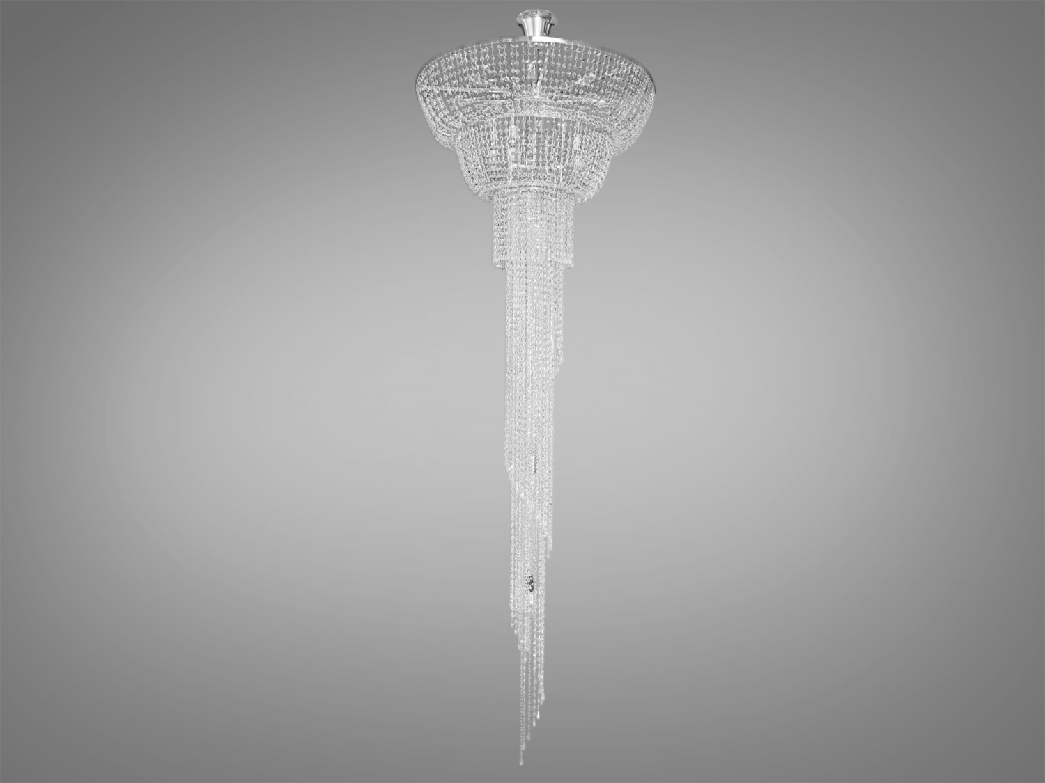 Витончена каскадна люстра для сходового холу ідеально підходить для використання в холах або вітальнях, сходових зонах приватних будинків, ресторанів або готелях, підкреслюючи статус і смак його власника, надаючи вишуканості інтер'єру. Кришталеві підвіски, виконані у правильній формі, створюють захоплюючий світловий ефект, граючи на світлі.
Ці класичні каскадні люстри ідеально підійдуть для використання у приміщеннях з висотою від двох з половиною до п'яти, і навіть до семи метрів.
Люстра-підвіс під лампи розжарювання, економки або світлодіодні лампи з цоколем Е14.
Увага. Вага люстри 17кг.