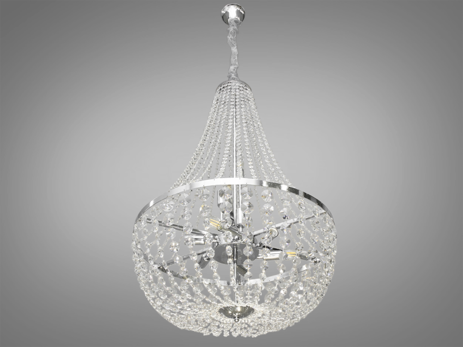 Нарядна кришталева люстра для залу-вітальні також ідеально&nbsp;підходить для використання в холах або вітальнях, сходових зонах приватних будинків, ресторанів або готелях, підкреслюючи статус і смак його власника, надаючи вишуканості інтер'єру. Кришталеві підвіски, виконані у правильній формі, створюють захоплюючий світловий ефект, граючи на світлі.
Ці класичні каскадні люстри ідеально підійдуть для використання у приміщеннях з висотою від двох з половиною до п'яти, і навіть до семи метрів.
Люстра-підвіс під лампи розжарювання, економки або світлодіодні лампи з цоколем Е14.
Увага. Вага люстри 8кг.