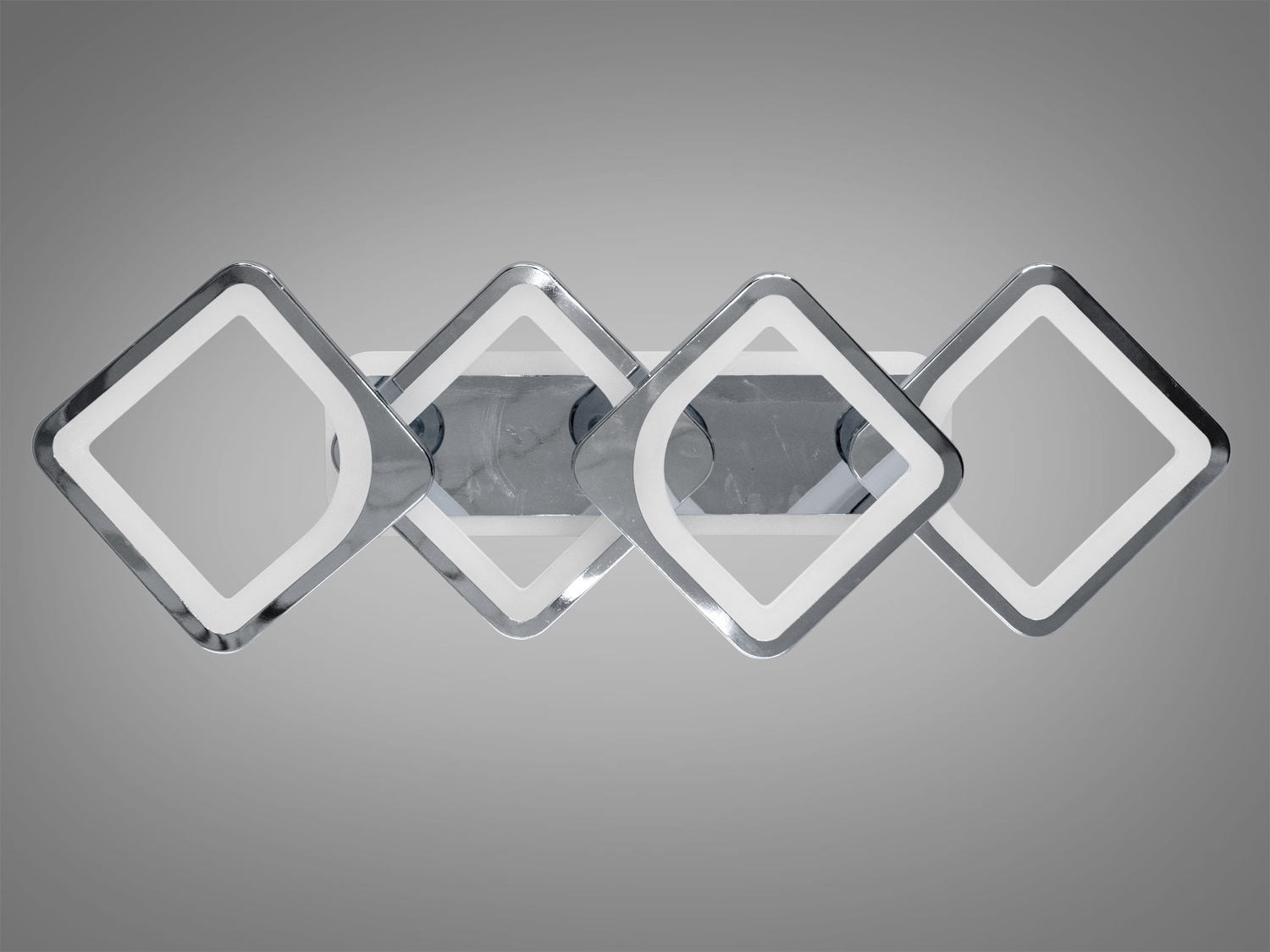 Подовжена LED люстра в коридор з димером – це стильне втілення геометричної гармонії та сучасного освітлення. Її витягнута композиція, що складається з чотирьох квадратів, створює ефект легкості та легкості, а позолочений металевий каркас надає люстрі благородства та розкіш.