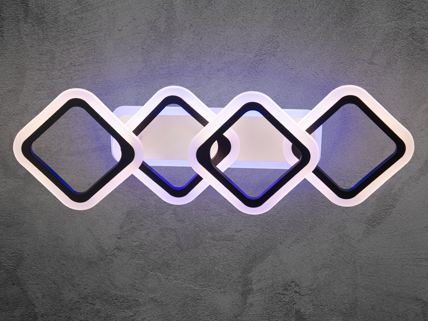 LED-люстра з димером у спальню з підсвіткою потужністю 60 Вт має кілька режимів: холодний 6000К, нейтральний 4100К, теплий 3200К, кольорова підсвітка, поєднаний режим 