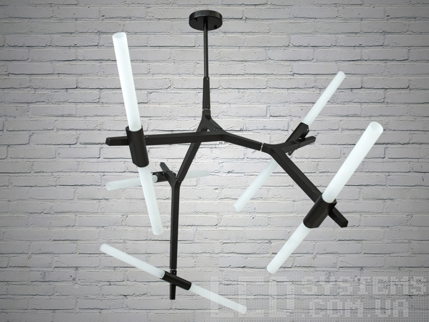 Мінімалістична люстра в стилі Loft для кафе чорного кольору представляє лаконічний і в той же час дуже стильний дизайн, який підійде для цінителів мінімалізму і свободи думки в інтер'єрі, розрахована на 10 ламп. Люстра з чорною металевою основою та матовими акриловими плафонами, які ідеально розсіяють світло від лампи будь-якого типу. Люстри в стилі &laquo;лофт&raquo; ідеально впишуться в сучасні будинки, квартири, кафе, арт-простір, коворкінги, квеструми. Люстра під галогенову або світлодіодну лампу з цоколем g9. Кріпиться до навісних, натяжних та звичайних стель універсальним кріпленням &ndash; на планку.

Ідеально для світлодіодних ламп.

Лампи до комплекту не входять.