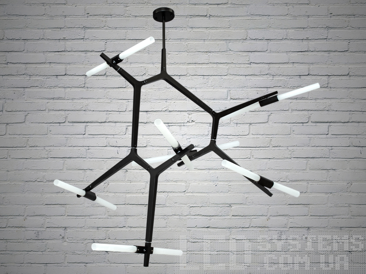 Сучасна мінімалістична люстра в стилі Loft чорного кольору представляє лаконічний і в той же час дуже стильний дизайн, який підійде для цінителів мінімалізму і свободи думки в інтер'єрі, розрахована на 14 ламп. Люстра з чорною металевою основою та матовими акриловими плафонами, які ідеально розсіяють світло від лампи будь-якого типу. Люстри в стилі &laquo;лофт&raquo; ідеально впишуться в сучасні будинки, квартири, кафе, арт-простір, коворкінги, квеструми. Люстра під галогенову або світлодіодну лампу з цоколем g9. Кріпиться до навісних, натяжних та звичайних стель універсальним кріпленням &ndash; на планку.

Ідеально для світлодіодних ламп.

Лампи до комплекту не входять.