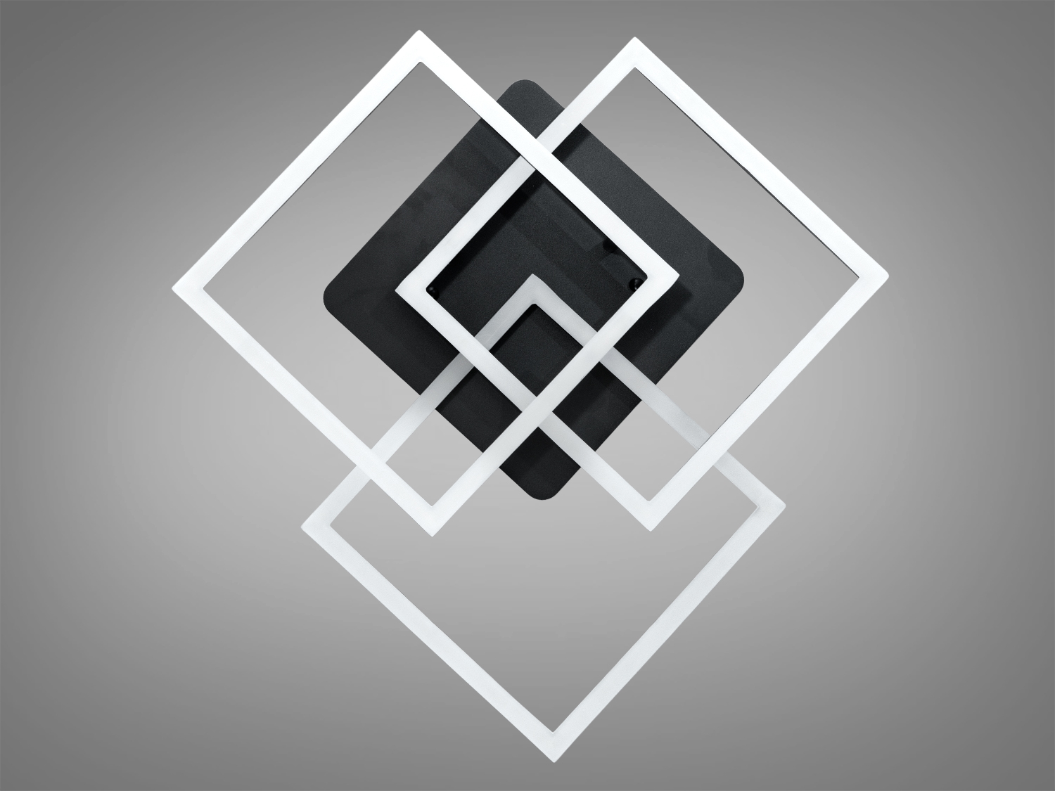 Потолочна LED люстра MX11058-3SBK чорного кольору з три квадратними рамками, 70W, димером і регулюванням кольору світла для сучасних інтер′єрів.