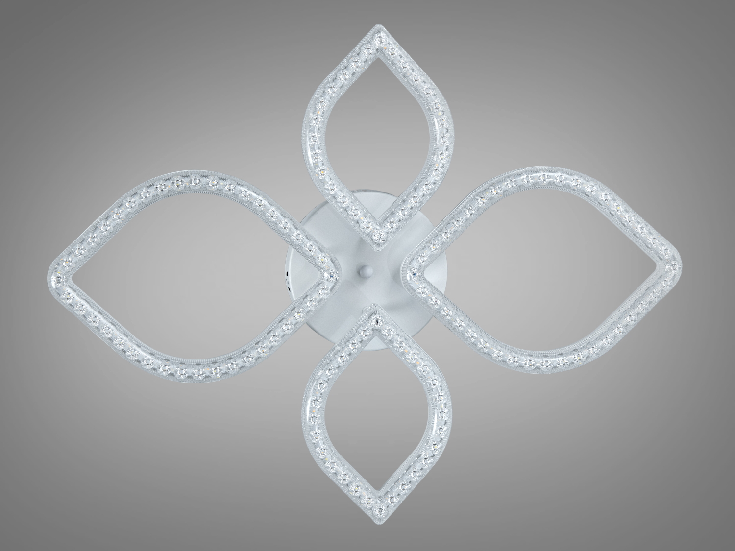 Потолочна світлодіодна люстра Diasha білого кольору з акриловими елементами у формі листя для сучасних інтер’єрів.