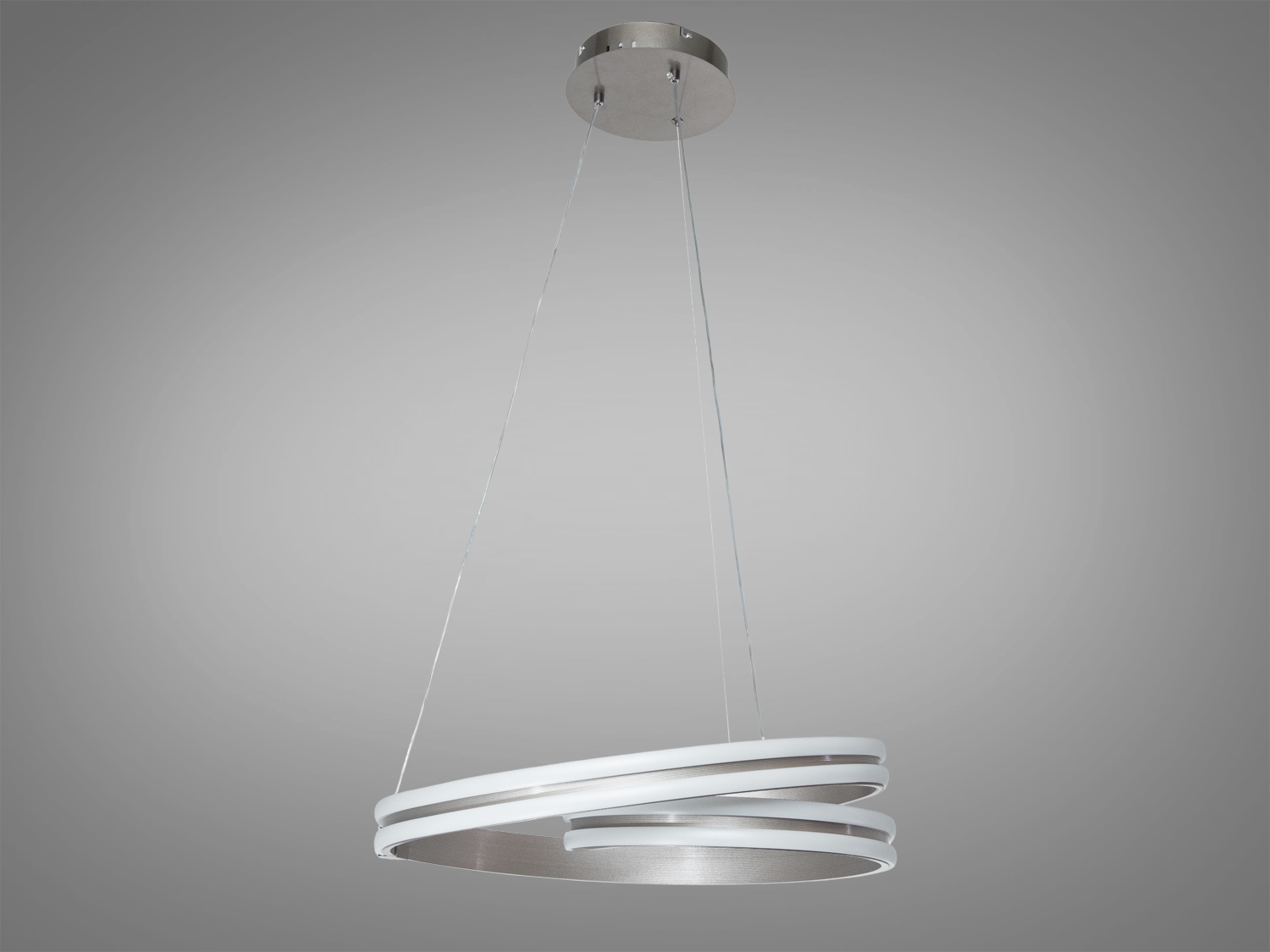 Світлодіодний підвісний світильник коричневий з двома кільцями LED для сучасного інтер′єру, енергоефективний дизайн.