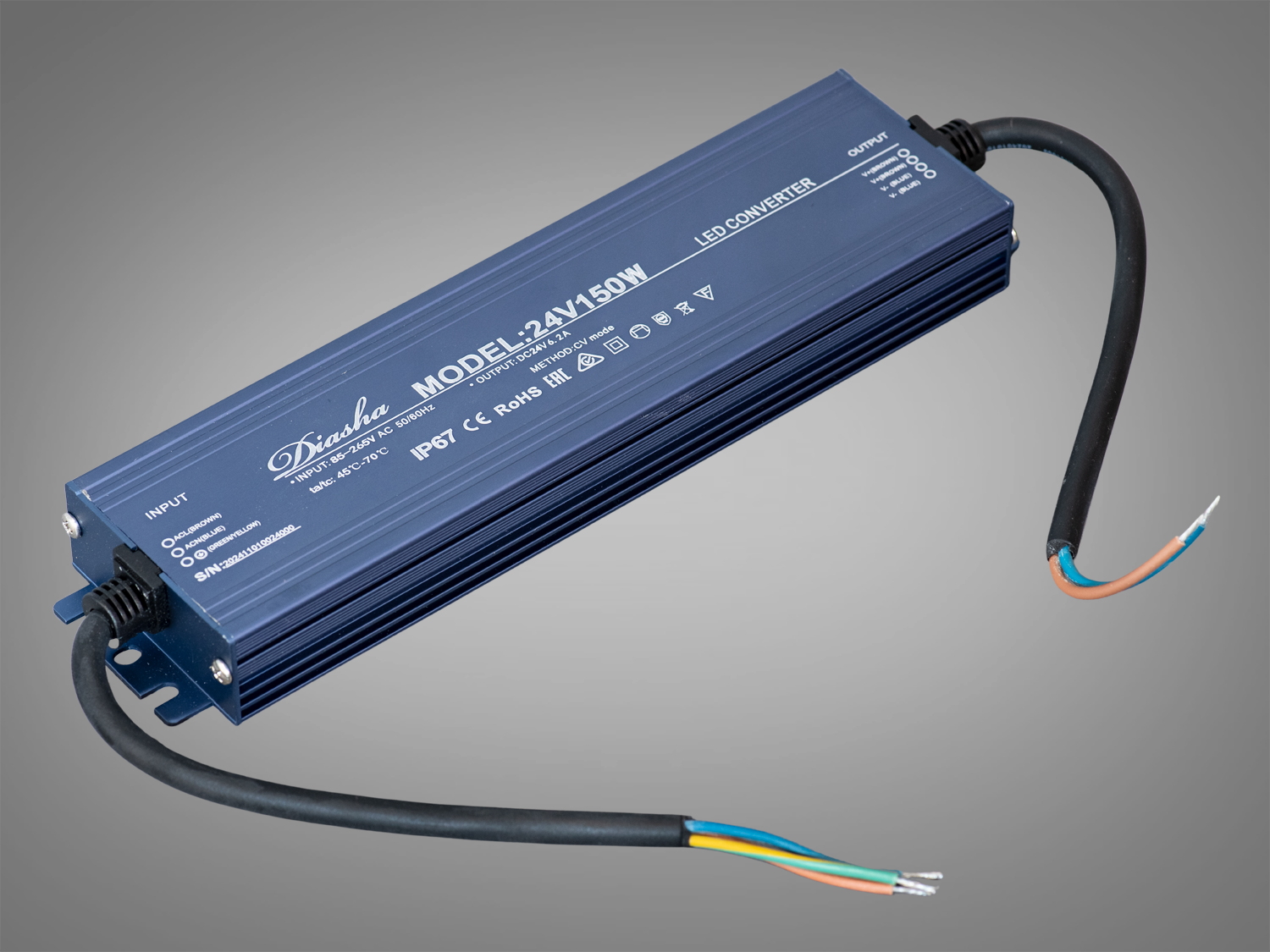 Блок живлення 24В, для підключення LED стрічки, 150Вт, 6.25А. Високоякісний, герметичний та надійний пристрій, створений для стабільного живлення світлодіодних стрічок 24 В.