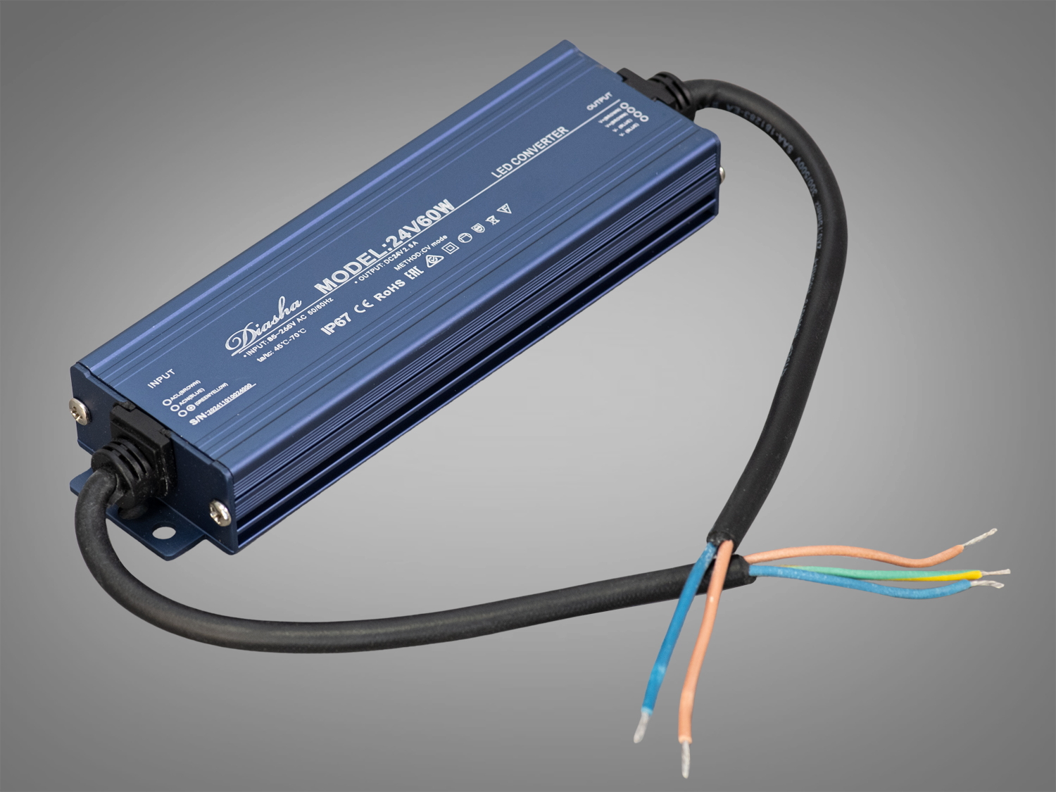 Блок живлення 24 В, для підключення LED стрічки, 60Вт, 2.5А. Придбайте герметичний LED конвертер для світлодіодної стрічки з підвищеним захистом і ресурсом роботи.