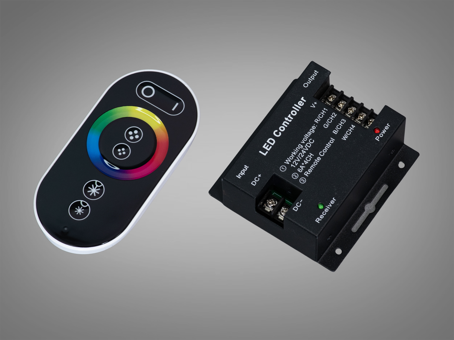 Контролер з ДУ для RGBW стрічки. Ідеально підходить для реалізації дизайнерських рішень, у яких освітлення відіграє ключову роль.