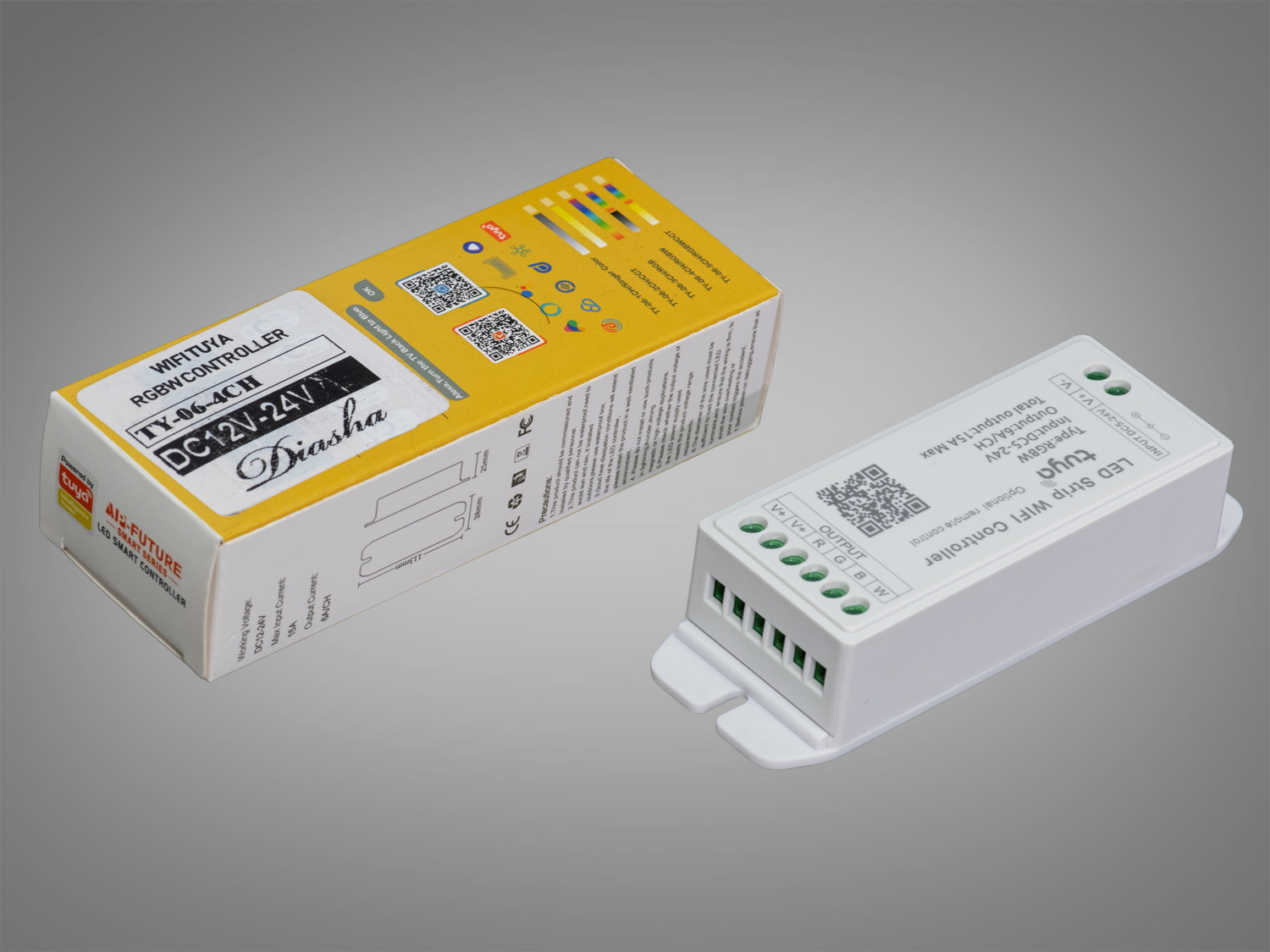 WiFi контролер для RGBW стрічки. Це вдосконалений WiFi контролер для RGBW LED стрічки, який поєднує в собі потужність, смарт-функціонал і повну свободу управління через додаток TUYA Smart