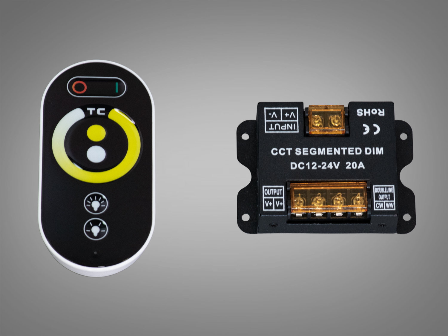 Контролер для LED стрічки з пультом ДК. Створений для тих, хто шукає надійне та інтуїтивне рішення для регулювання світлодіодного освітлення в межах теплого та холодного білого спектра. 