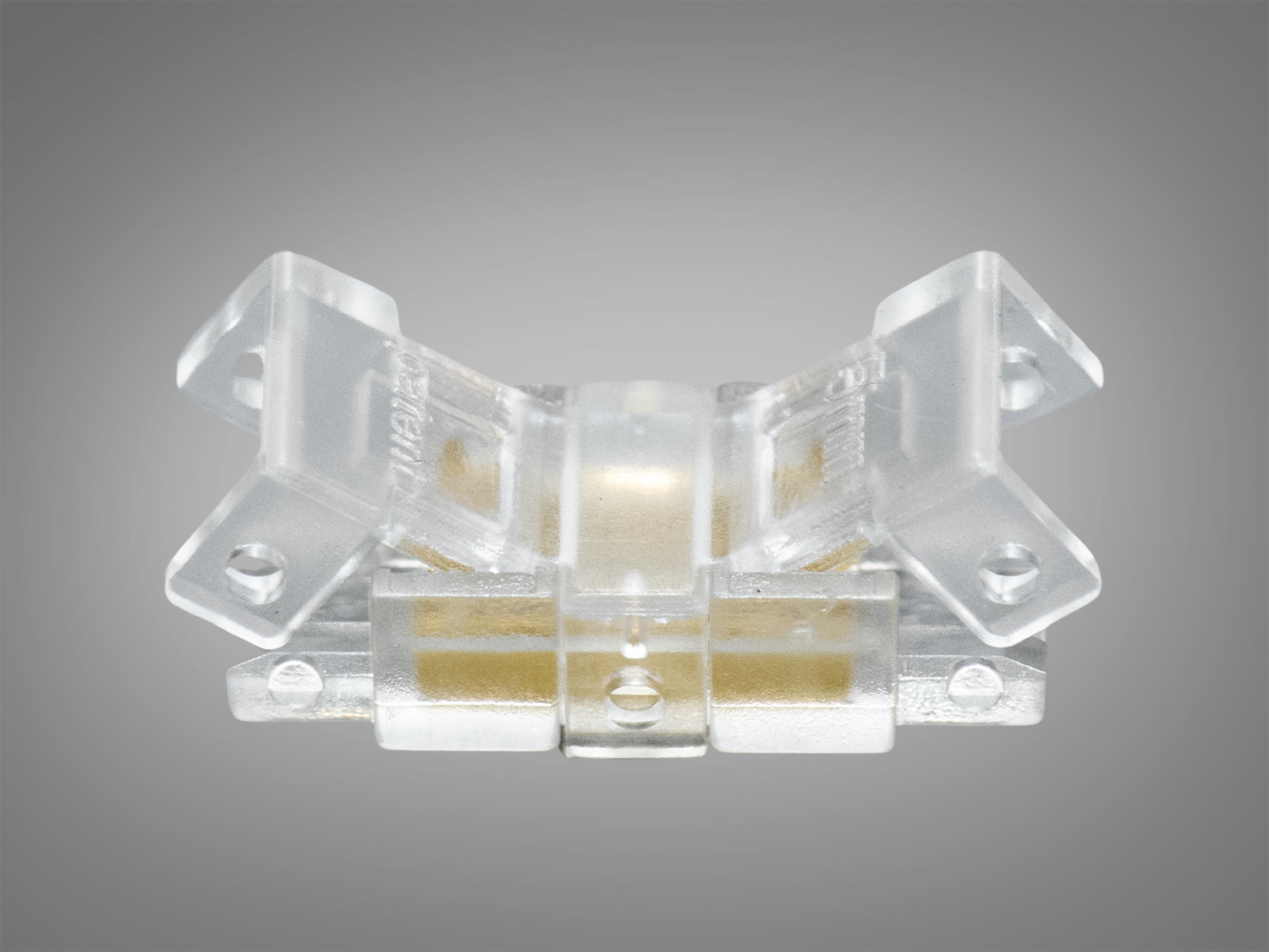 Прозорий 2pin конектор для 5 мм SMD та COB LED-стрічки. Допомагає створити майже непомітний стик без пайки в профілях та інтер’єрних системах.