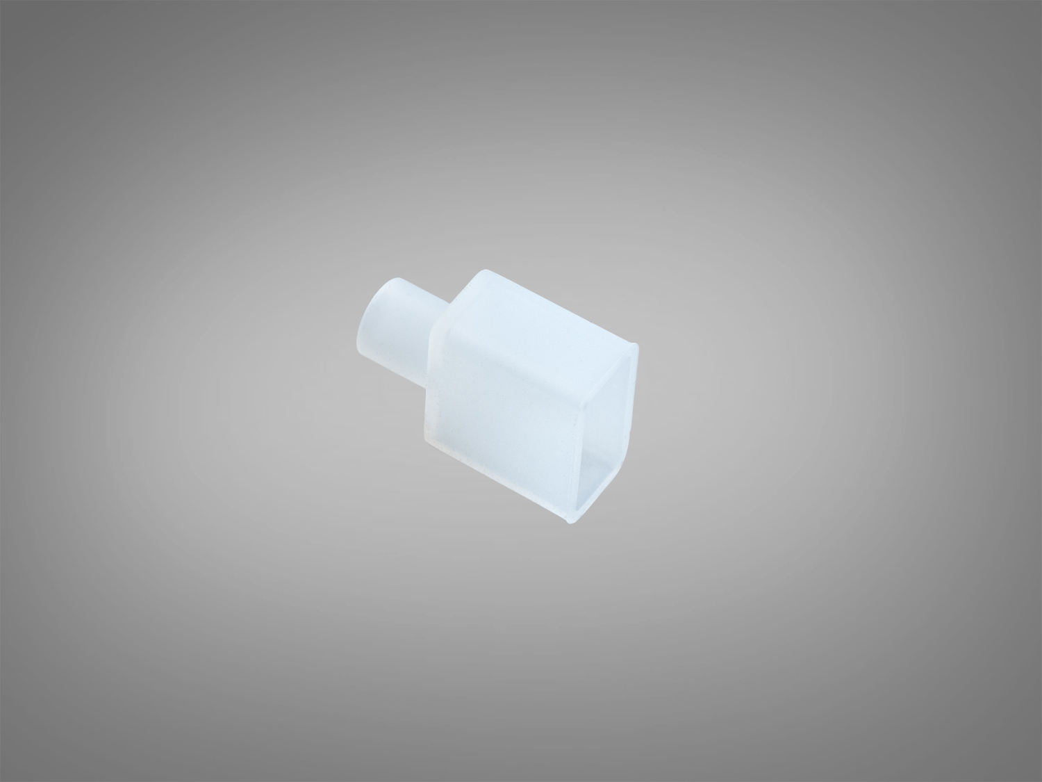 Біла силіконова стартова заглушка 0613 з отвором для кабелю. За умови правильного монтажу може забезпечувати IP67 для гнучкого силіконового профілю під LED стрічку.