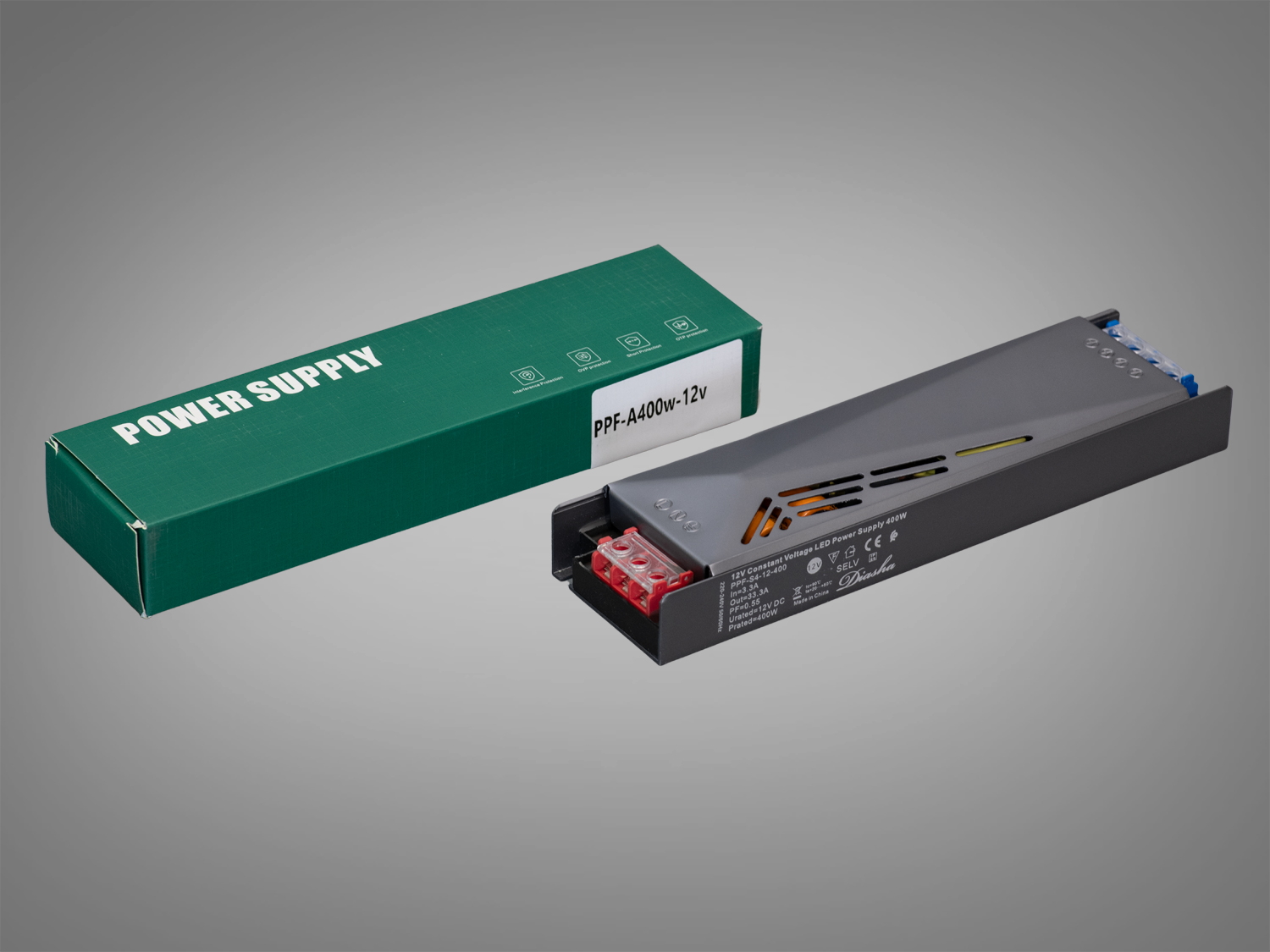 Блок живлення для LED стрічки, 12v, 400Вт, 33.33А. Гігант серед джерел постійної напруги, відзначається надзвичайною потужністю, високою якістю та професійною надійністю.