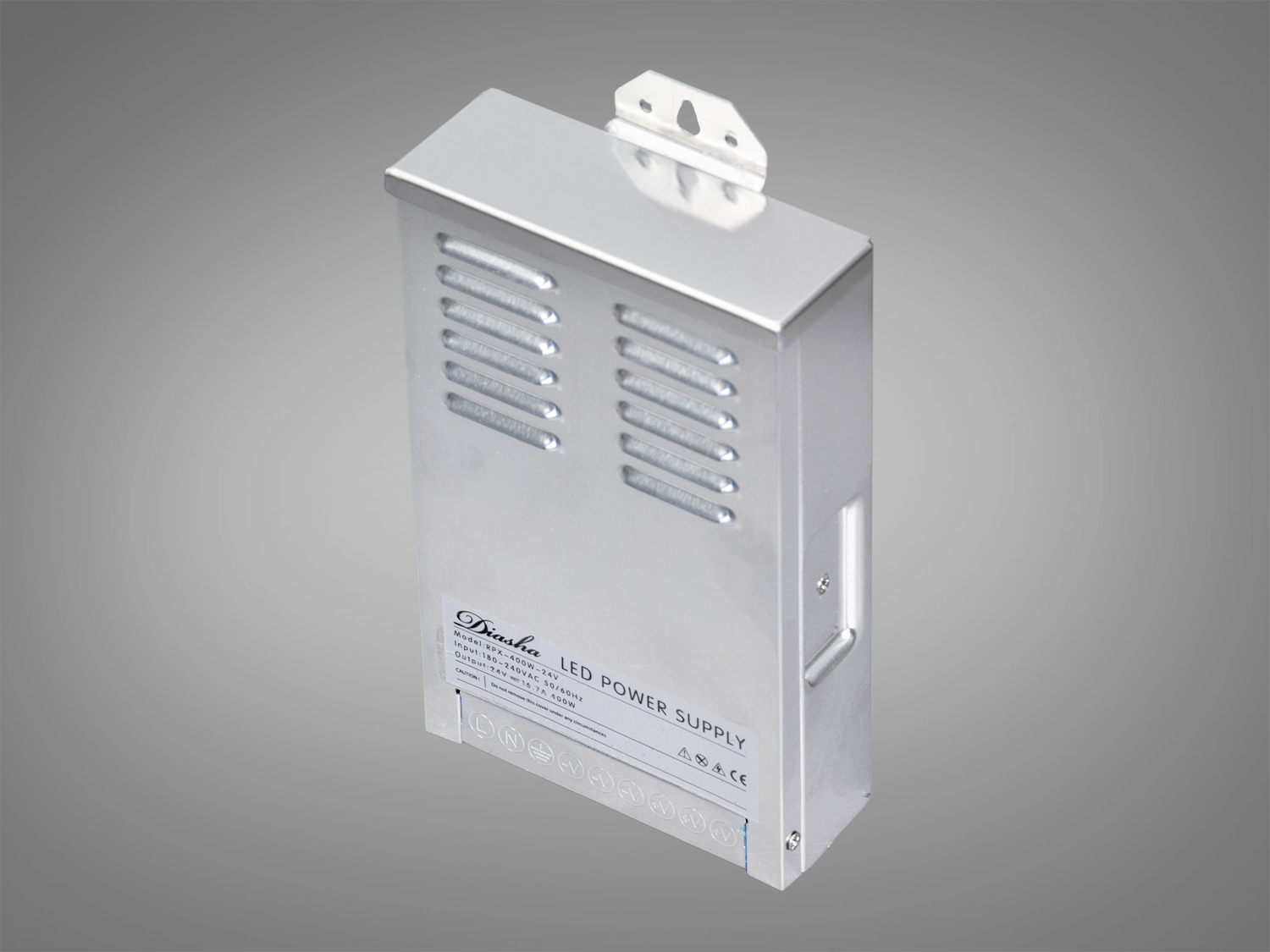 Блок живлення 24В, із захистом від дощу, 400Вт, 16,67А. Це еталон надійності серед пристроїв живлення для зовнішнього освітлення. 