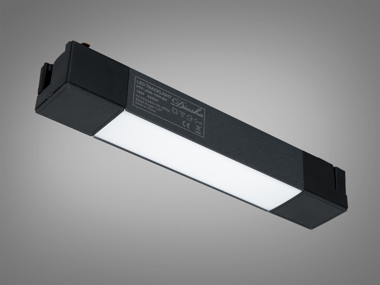 Магнітний трековий LED світильник 10Вт 4000К, кут 120°, чорний метал. Для трекових систем 220 В, підходить для житлових і офісних просторів.