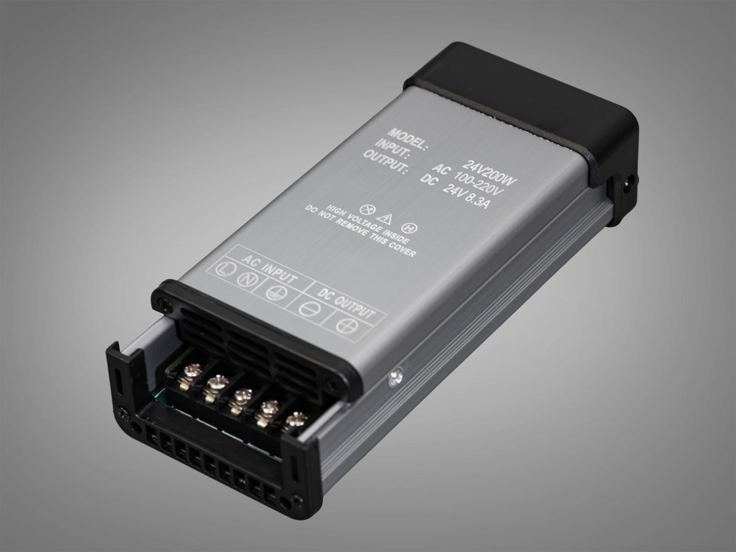 Блок живлення 24В, із захистом від дощу, 200Вт, 8.33А. 