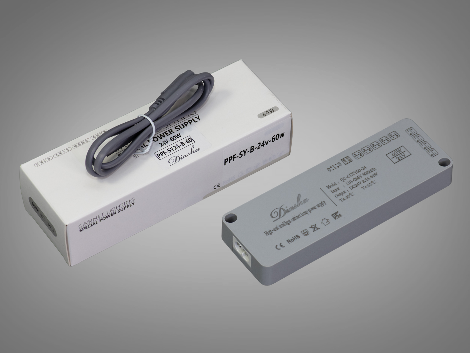 Тонкий керований блок живлення 24В, 60Вт, 2.5А. Розумний блок живлення для лед стрічки забезпечує гнучке управління освітленням відповідно до дій користувача.