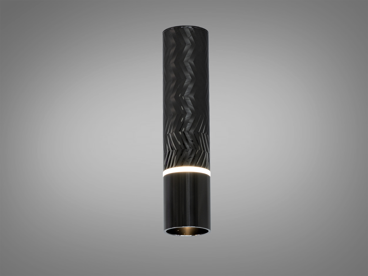 Накладний точковий світильник-туба GU10 у кольорі чорний хром. Спрямоване акцентне світло для кухні, вітальні, коридору та вітрин. Лампа не входить.