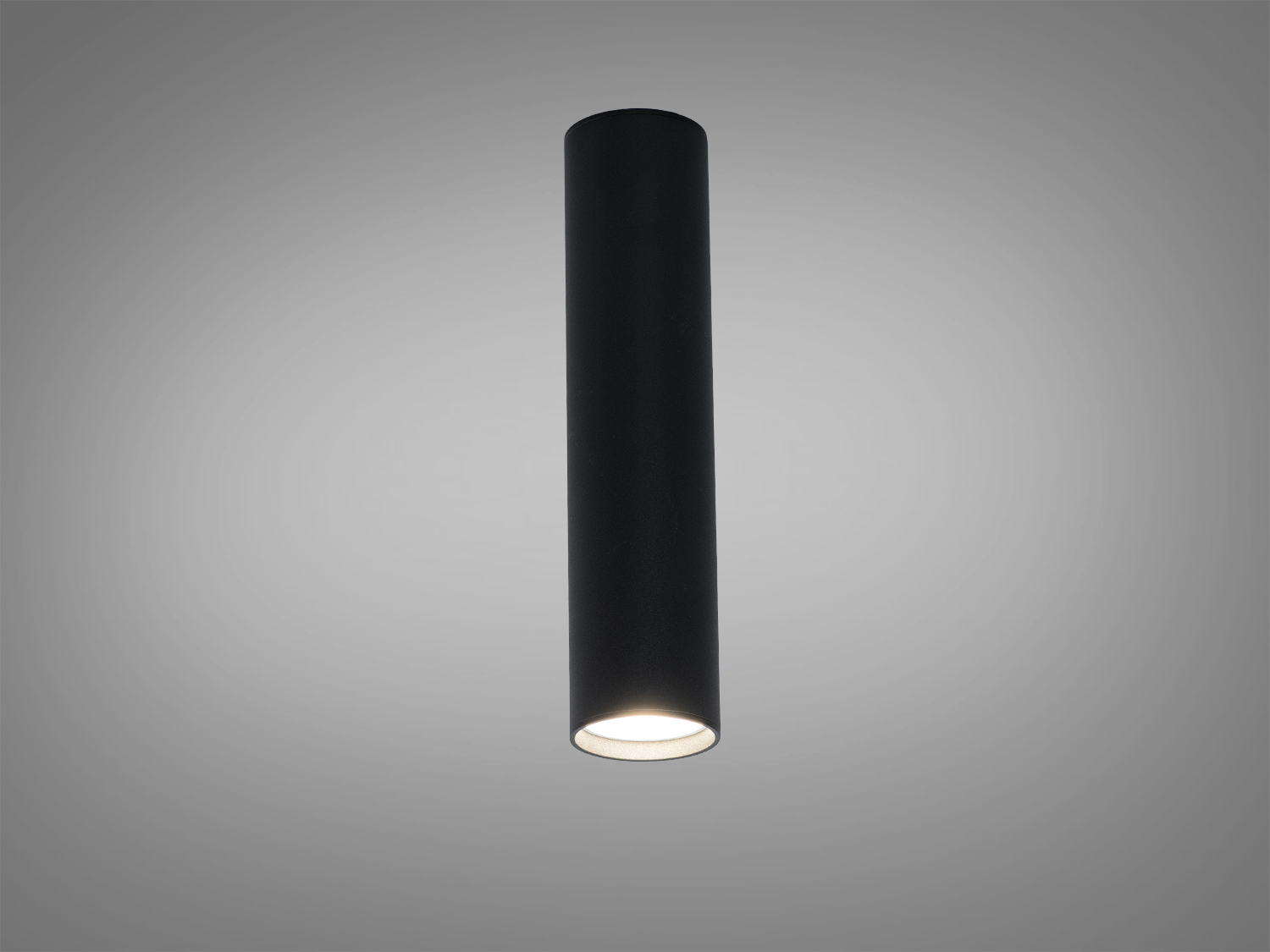 Накладний чорний світильник-туба Diasha під GU10. Металевий корпус, спрямоване освітлення для дому та комерційних зон. Лампа не входить до комплекту.