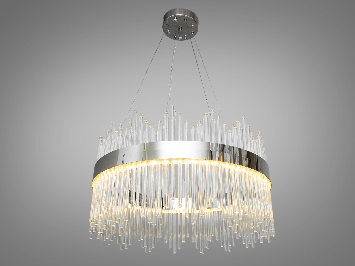 Cвітлодіодна кришталева люстра в спальню також ідеально підійде для невеликих приміщень, і навіть для низьких стель, тому що висота регулюється, наприклад, у коридор, кухню, спальню.
Світлодіодна люстра має кілька режимів: холодний 6000К, нейтральний 4100К, теплий 3200К. Перемикання здійснюється з настінного вимикача почерговим включенням/вимкненням. Світлодіоди дозволяють підбирати необхідну температуру світла. Використання гнучкого світлодіодного модуля в люстрі дозволяє вивести естетичні якості на новий сучасний рівень.
Кріпиться до стелі (гіпсокартонним, навісним, натяжним) універсальним кріпленням-на планку.