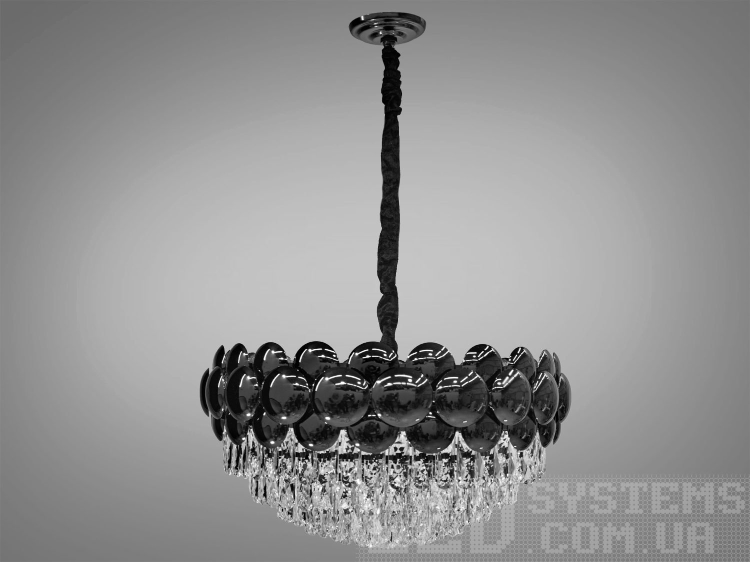 Сучасна кришталева люстра в зал в сучасному стилі з металевим корпусом добре буде виглядати в інтер'єрі залу, вітальні, спальні, їдальні. Висота люстри регулюється, завдяки чому підходить для невеликих кімнат і низьких стель.&nbsp;У класичний інтер'єр вона вносить нотки сучасності, і легкої грайливості, а квартирі студії в стилі лофт дарує крапельку строгості і впорядкованості. Стельове кріплення на планку універсальне і підходить для навісних, натяжних і звичайних стель.&nbsp;Люстра-подвес під звичайні лампочки розжарювання, економки, або світлодіодні лампи з цоколем Е14.&nbsp;
Увага. Вага люстри більше 10кг ..