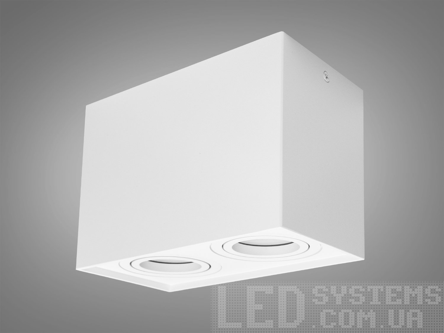 Накладний поворотний точковий світильник Diasha з білим корпусом. Ідеальний для сучасних інтер′єрів, оснащений двома лампами MR16.