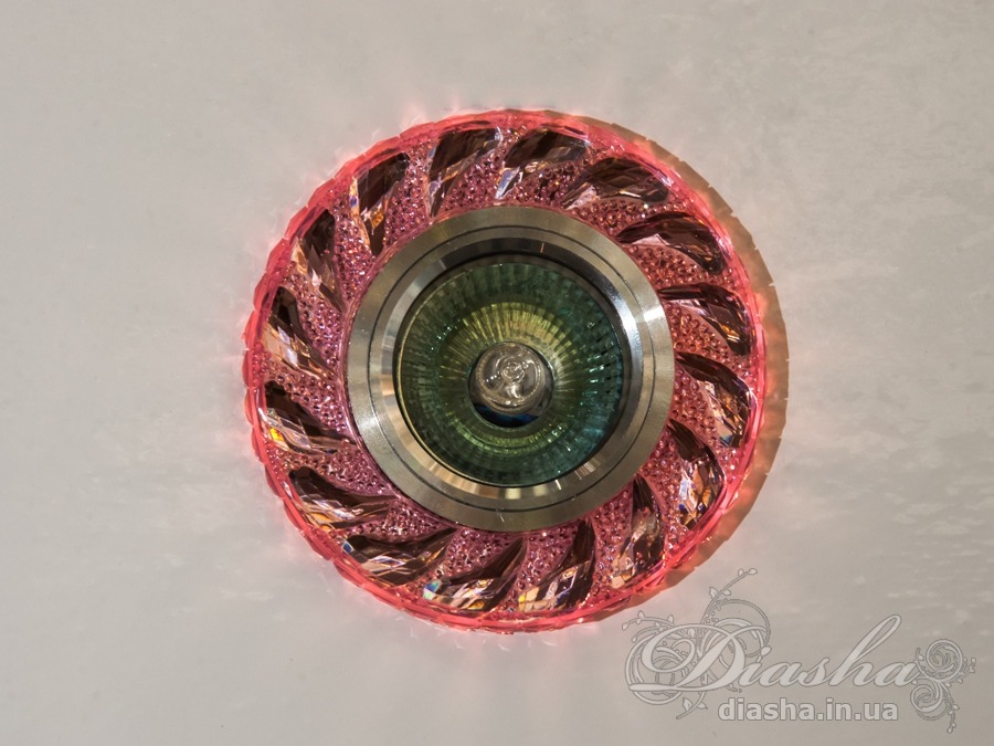 Точковий світильник R-7029 рожевий з LED підсвічуванням 3Вт від ТМ 