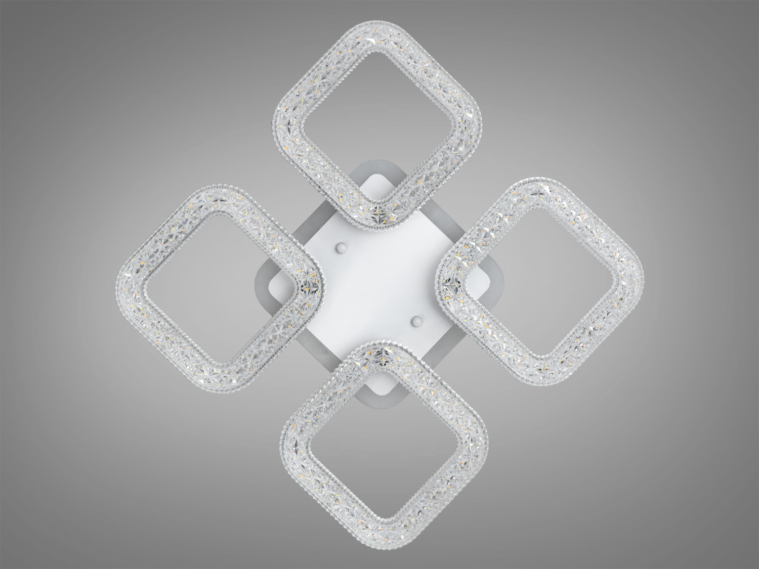 Сучасний стельовий світильник з серії ′Квадрати′ з білим LED-підсвічуванням, ідеальний для стильних інтер′єрів.