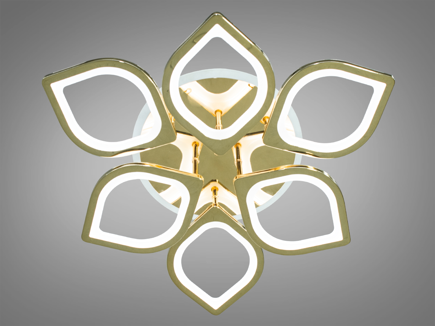 ЛЕД люстра в стилі модерн з LED підсвічуванням, з димером, з пультом підходить на площу приміщення приблизно 11 кв.м. Застосовується також для зали, вітальні, кухні, спальні, їдальні, дитячої, оскільки відсутні елементи, що б'ються. Люстра світить яскраво, але не сліпить за рахунок матеріалу &ndash; акрилу, до того ж цей матеріал дуже міцний &ndash; його важко зашкодити.
Світлодіодна люстра має кілька режимів: холодний 6000К, нейтральний 4100К, теплий 3200К, кольорове підсвічування, суміщений режим &ndash; будь-яке основне світло плюс будь-який колір світлодіодного підсвічування. Регулювання яскравості люстри від 5 до 100% відбувається за допомогою пульта дистанційного керування, що входить до комплекту.
Універсальне кріплення на монтажну планку підходить для підвісних, натяжних та звичайних стель.