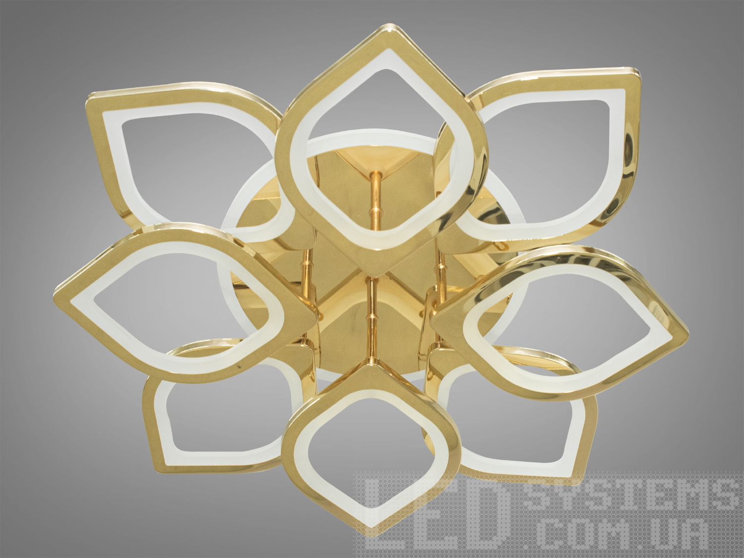 LED-люстра для зали з LED підсвічуванням, з диммером, з пультом підходить на площу приміщення приблизно 18кв.м.
Світлодіодна люстра має кілька режимів: холодний 6000К, нейтральний 4100К, теплий 3200К, включення-вимикання, кольорове підсвічування. Люстра має електронний димер, що дозволяє регулювати яскравість люстри від 5% до 100% за допомогою пульта, що входить до комплекту.
Люстра світить яскраво, але не сліпить рахунок матеріалу - акрилу, до того ж цей матеріал дуже міцний - його важко пошкодити. Підходить для зали, вітальні, спальні, дитячої, оскільки відсутні скляні елементи.Кріпиться до стелі будь-якого типу універсальним кріпленням на монтажну планку.