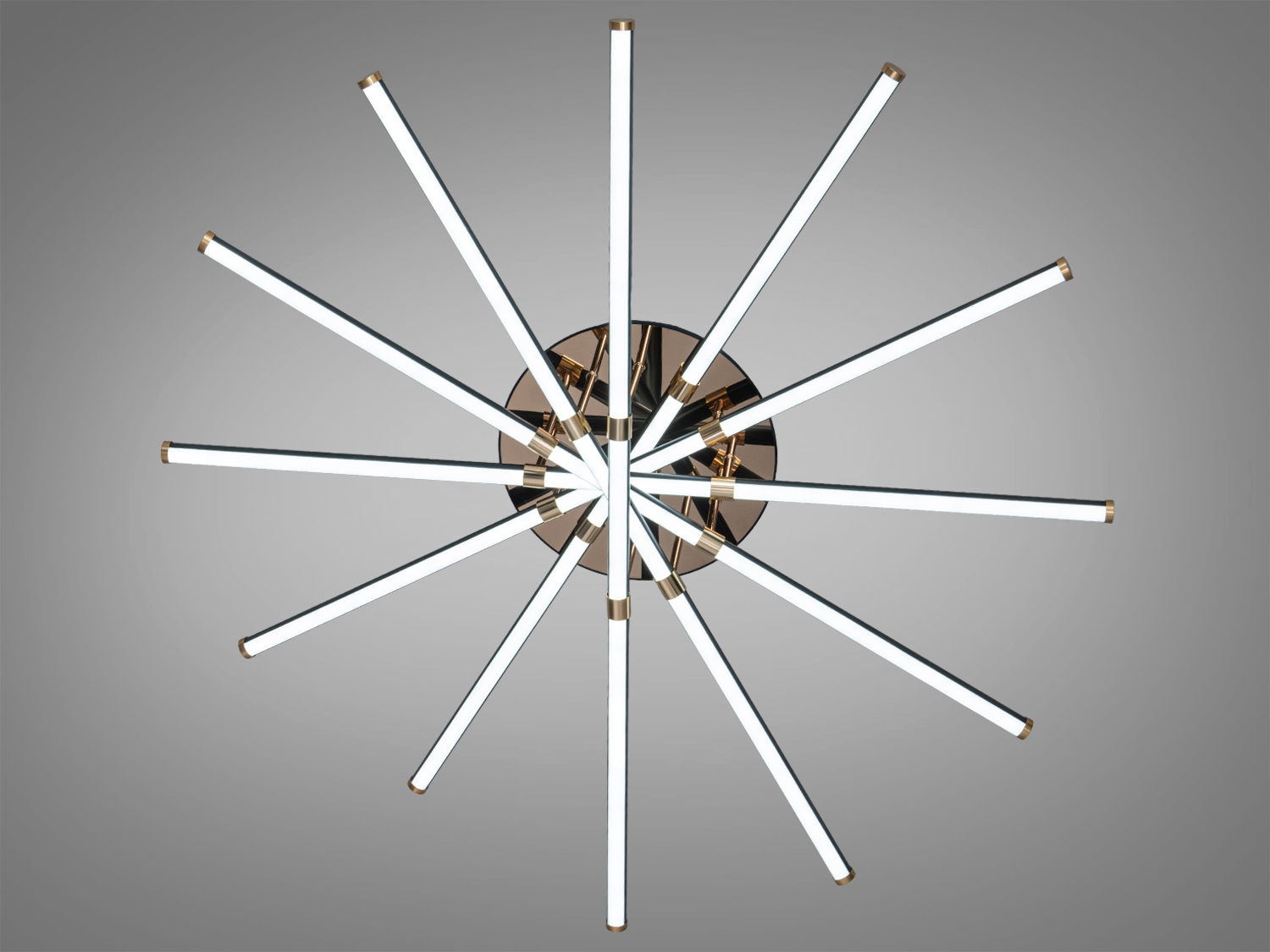 Світлодіодна люстра Diasha чорна 140 Вт з золотистими акцентами для кімнат до 24 м² з рівномірним м′яким світлом.