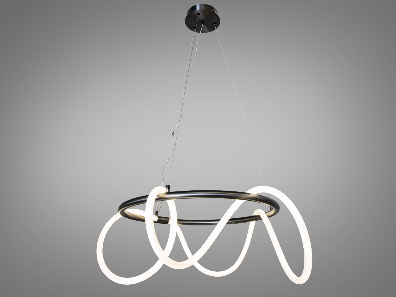 Підвісна світлодіодна люстра Diasha Ropelight – стильний вибір для сучасних інтер′єрів. Чорний хром, 32W потужність.