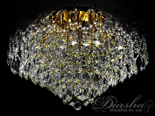 &nbsp;&nbsp;&nbsp;Нові ексклюзивні кришталеві люстри, що представлені на нашому сайті, готові осяяти своїм блиском квартири українців. Ми раді представити колекцію кришталевих стельових люстр під класичну лампу або економку, що ідеально підходять для кімнат з висотою стель всього від 2,3 метрів. Тепер непередаваний блиск високоякісного кришталю осяє квартири простих українців. Кришталева стельова люстра під звичайну лампочку з цоколем Е14. Світлодіодне підсвічування з самою багатою гамою кольорів та різноманітністю режимів LED підсвічування.&nbsp;&nbsp;&nbsp;Світлодіодне підсвічування на основі поєднання спектрально чистих світлодіодів плавно переливається в підвісках з високоякісного кришталю, наповнюючи кімнату чаруючими різнокольоровими відблисками кришталю. Управління режимами люстри з пульта дистанційного керування.