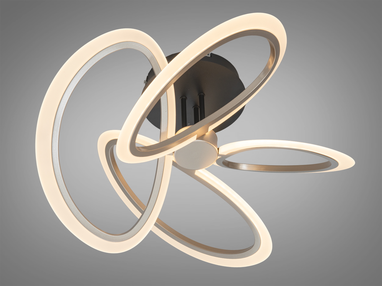 Світлодіодна стельова люстра Diasha WG5144 шампань 60W з пультом, регулюванням яскравості та кольорової температури 3200-6000K для різних інтер′єрів.