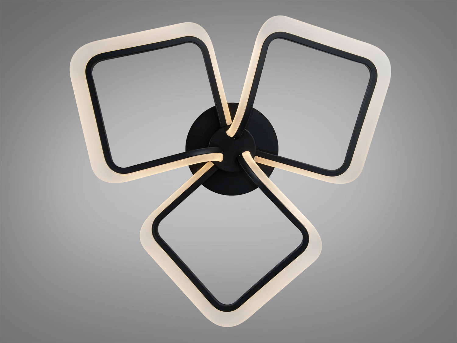 Стельова LED люстра Diasha WG5146 чорна 50 Вт для освітлення 8-10 м² без пульта з геометричним дизайном, ідеальна для сучасних інтер’єрів.